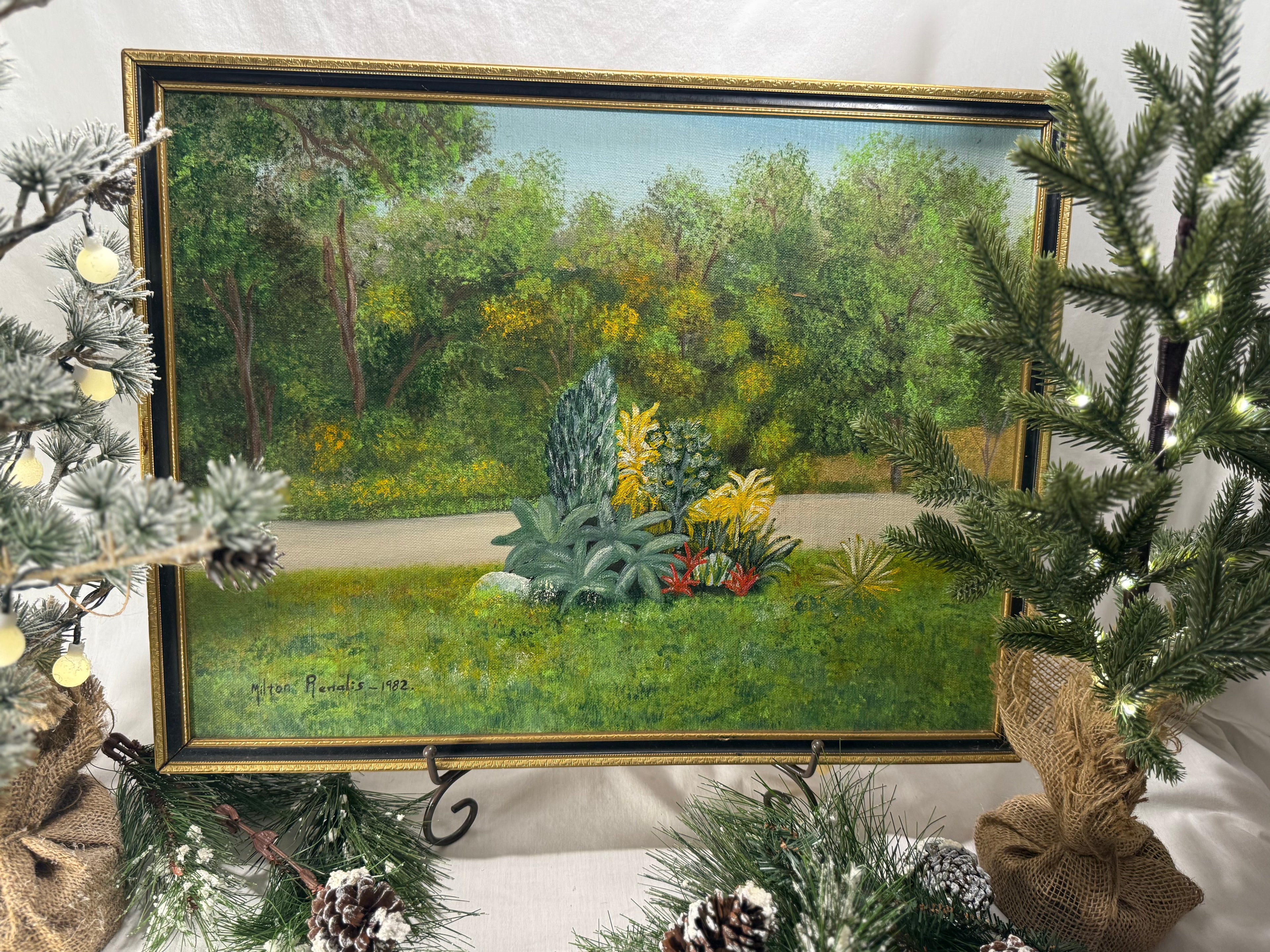 Milton Renalis 1982 Forest Oil Painting (Florida Highwaymen)