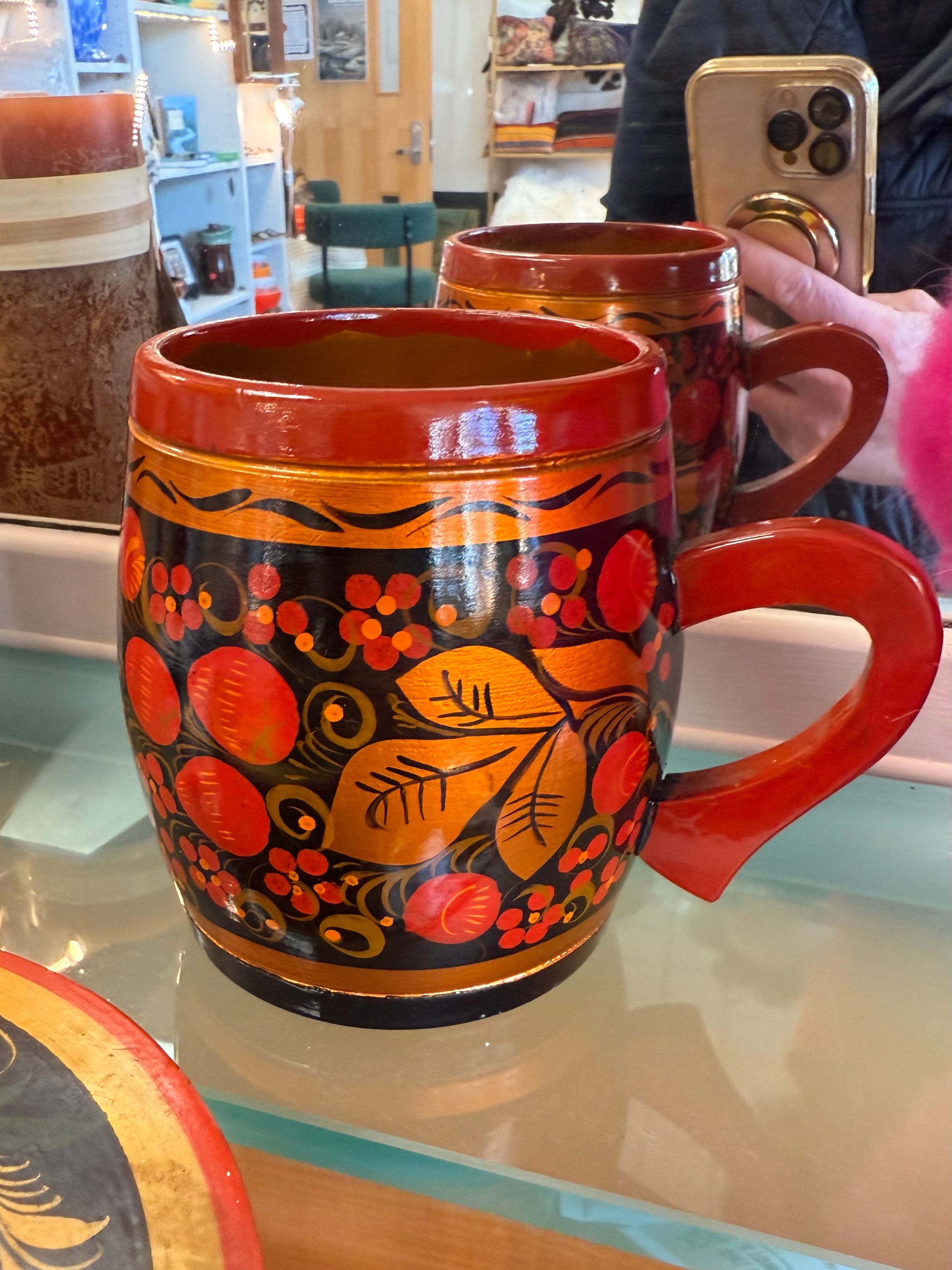 Vintage Russian Folk Art Mug