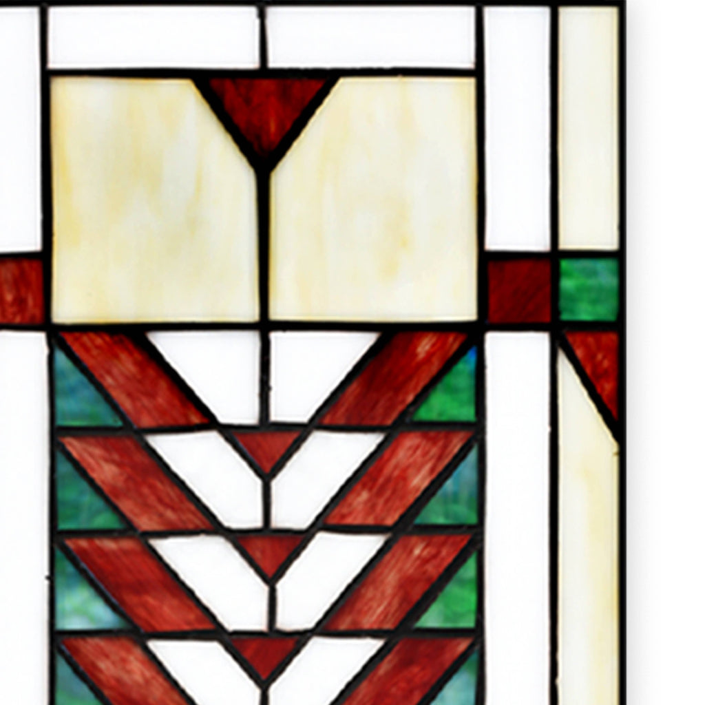 Declan Ivory Stained Glass Window Panel