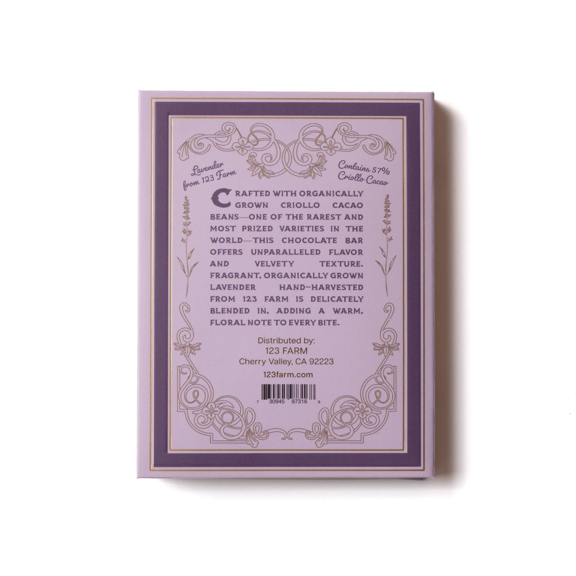 Lavender Chocolate Bar | Organic Criollo | 30g