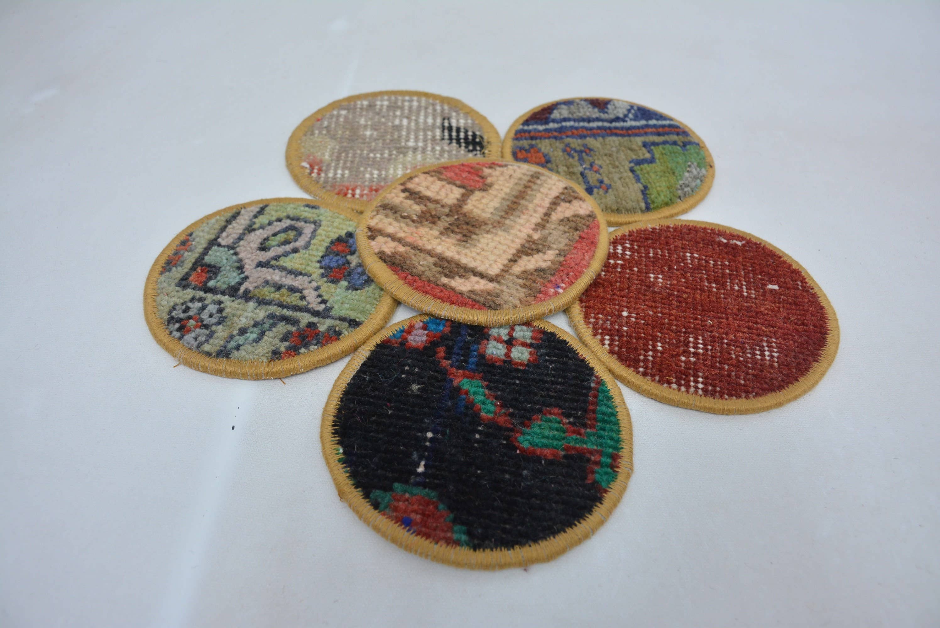 Ethnic Turkish Woven Rug Coaster Gift Set