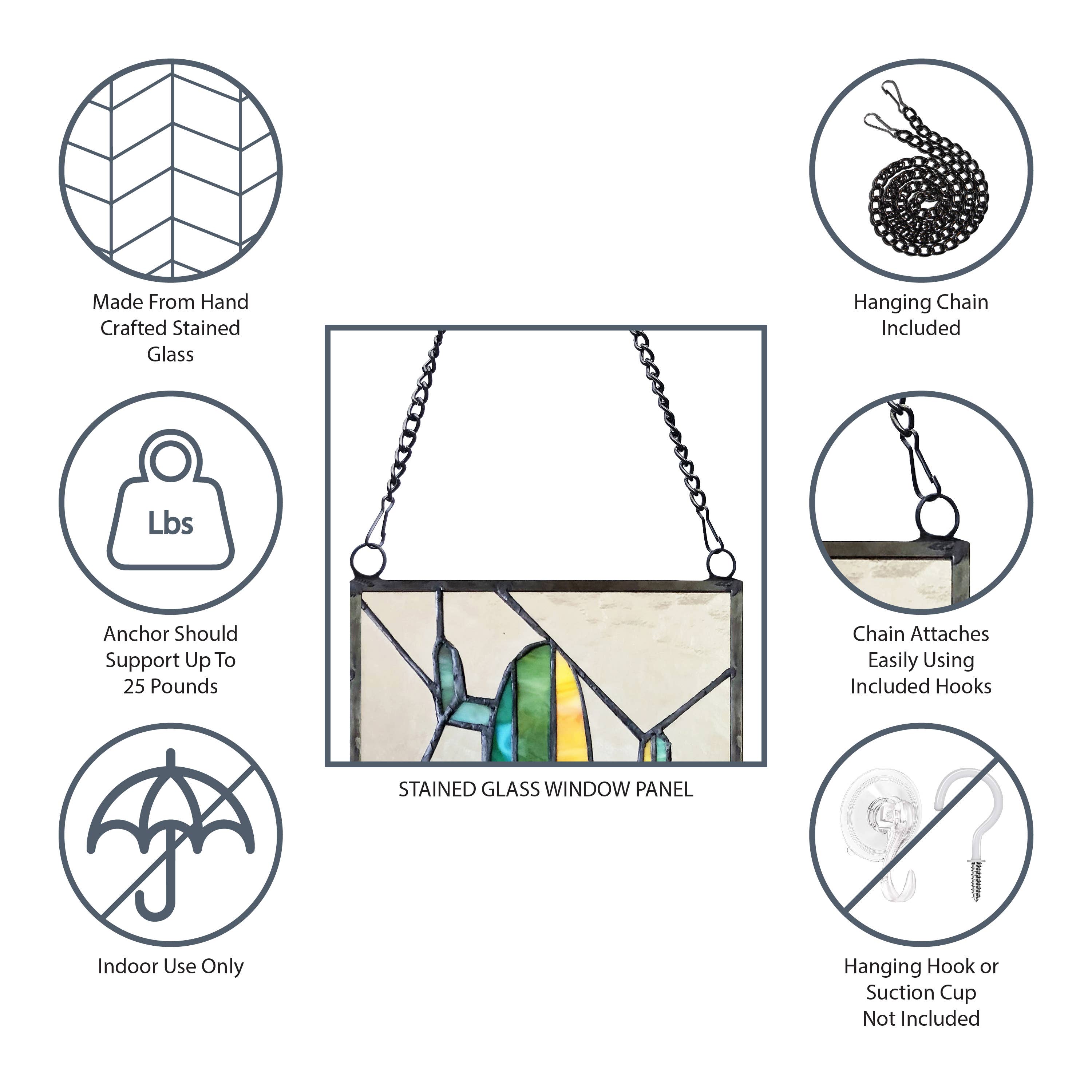 Darby Clear & Blue Arrows Stained Glass