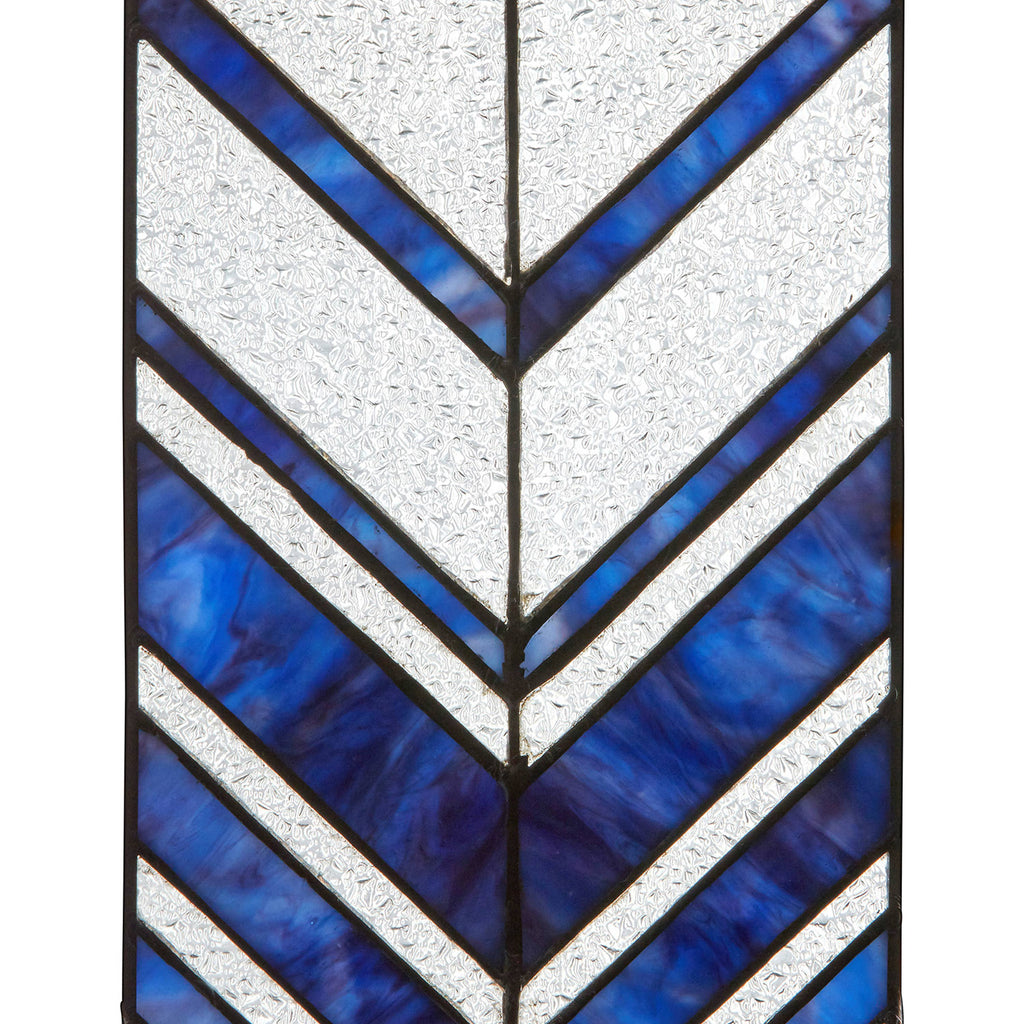 Darby Clear & Blue Arrows Stained Glass