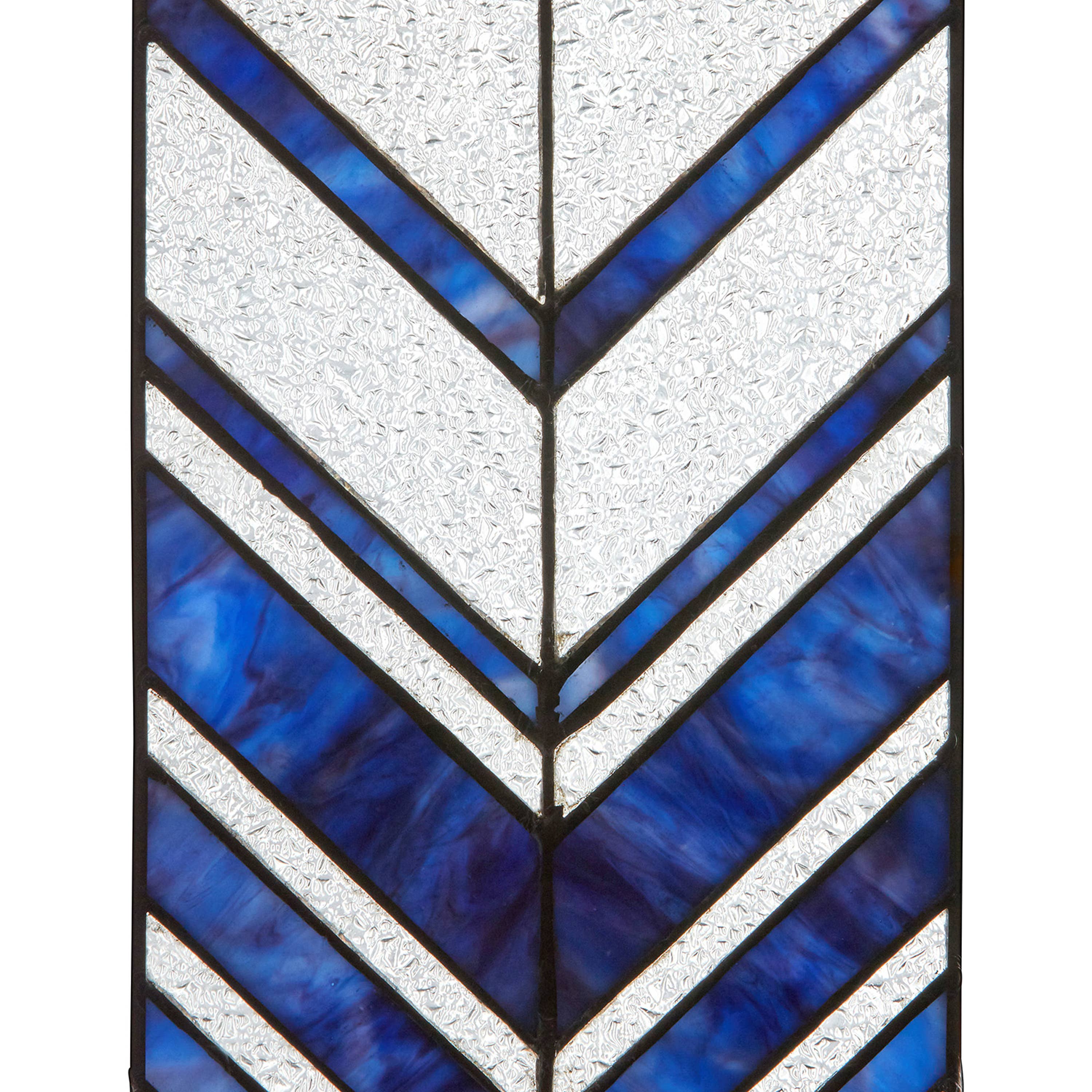 Darby Clear & Blue Arrows Stained Glass