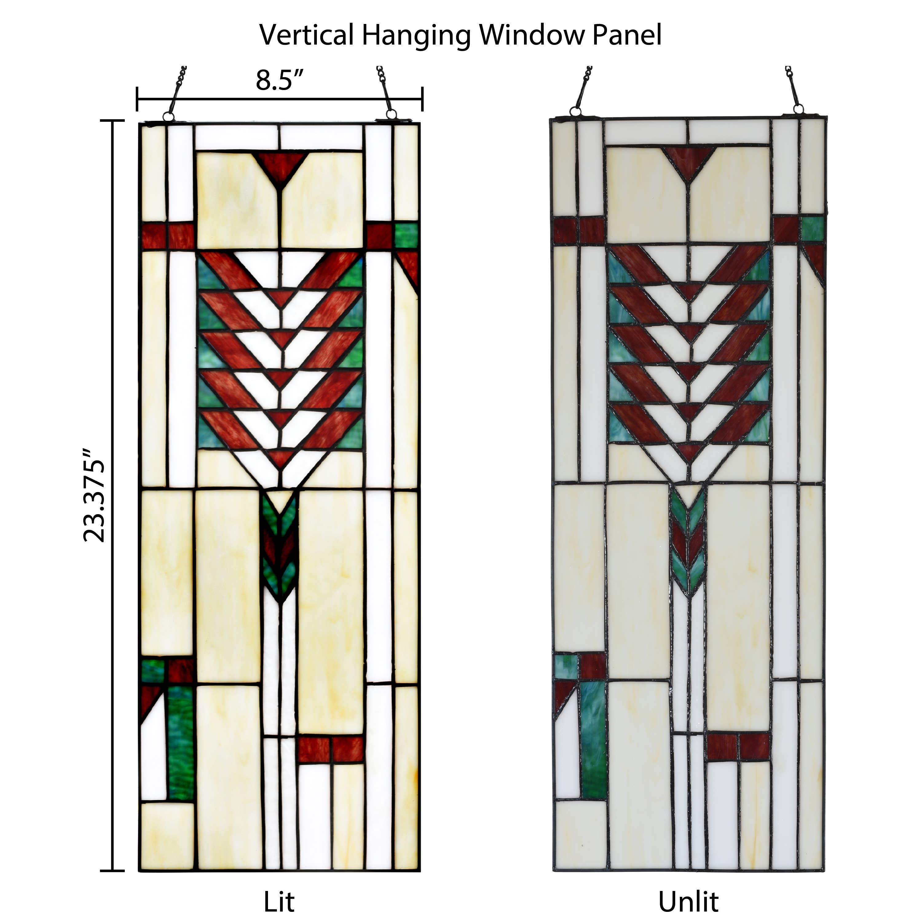 Declan Ivory Stained Glass Window Panel