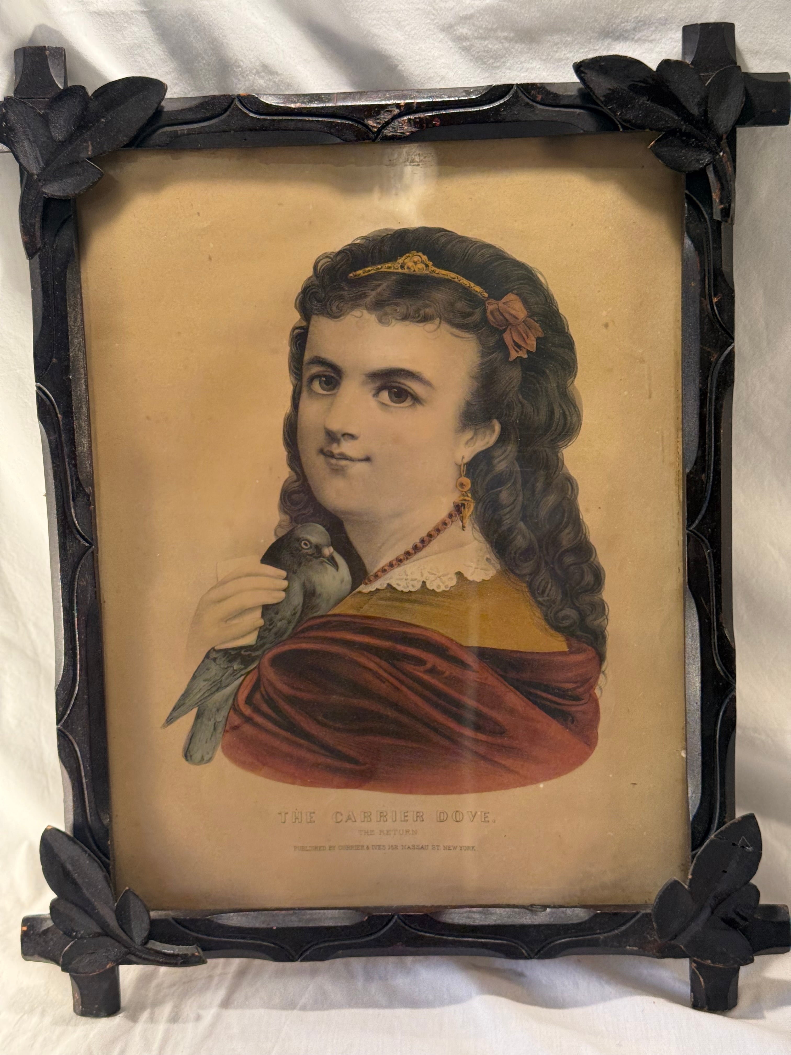 Currier & Ives "The Carrier Dove - The Return" Original Lithograph