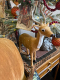 15.25" FUR DEER W/ GLITTERED ANTLERS