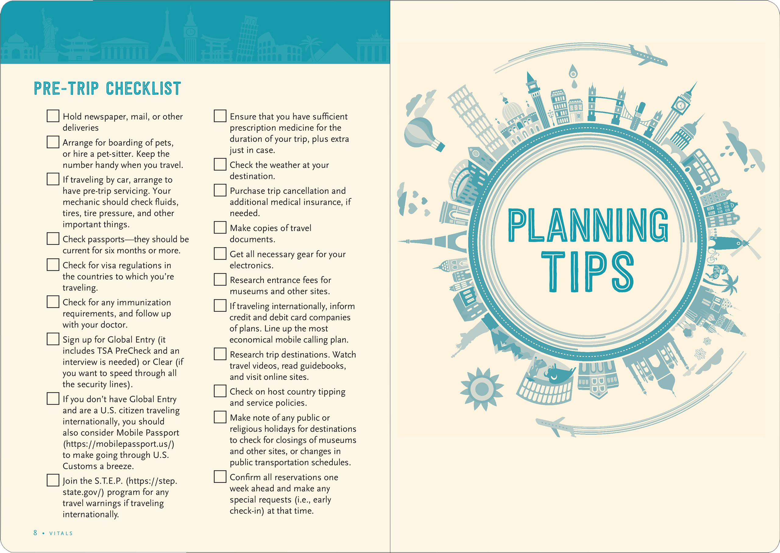 Travel Checklist Journal: A Portable Trip Planner and Diary