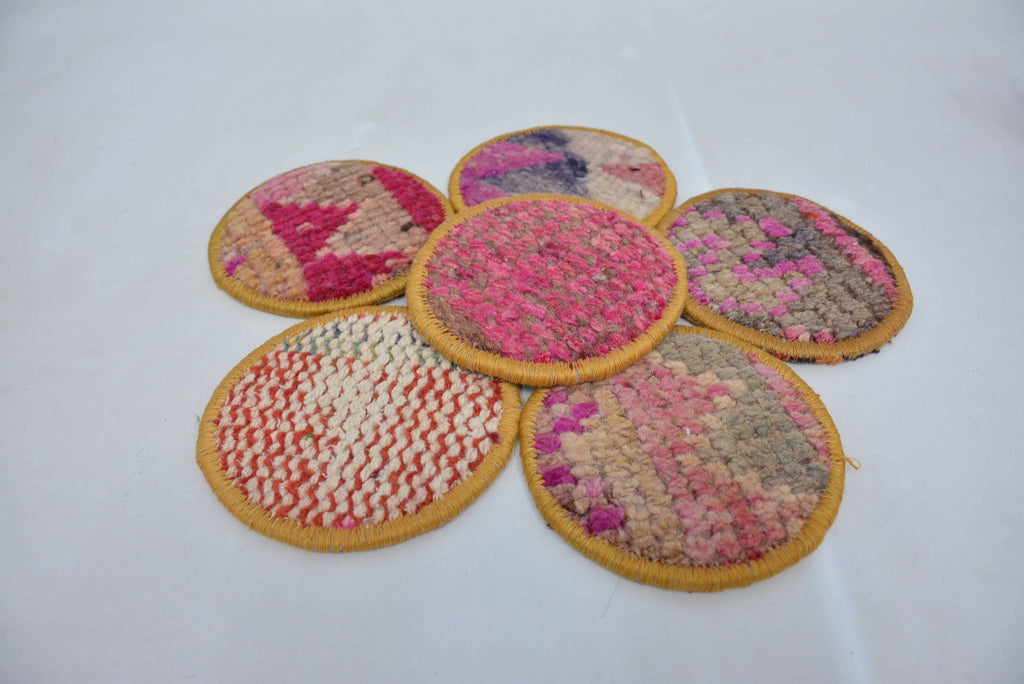 Kitchen Decor Turkish Rug Drink Coaster Handmade Gift