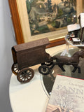 Antique Metal Horse & Carriage Toy