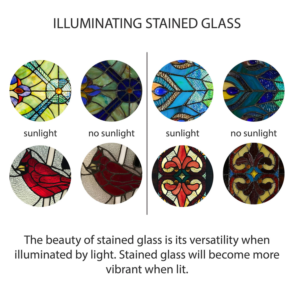 Declan Ivory Stained Glass Window Panel