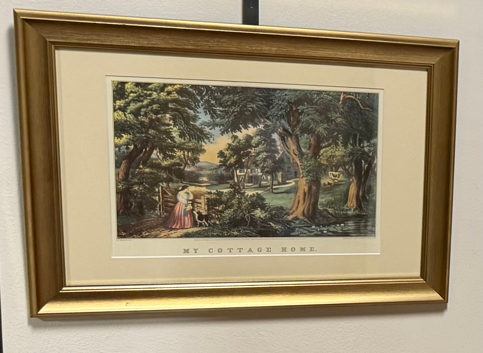 Fanny Palmer, Currier & Ives"My Cottage Home" Framed Vintage Print