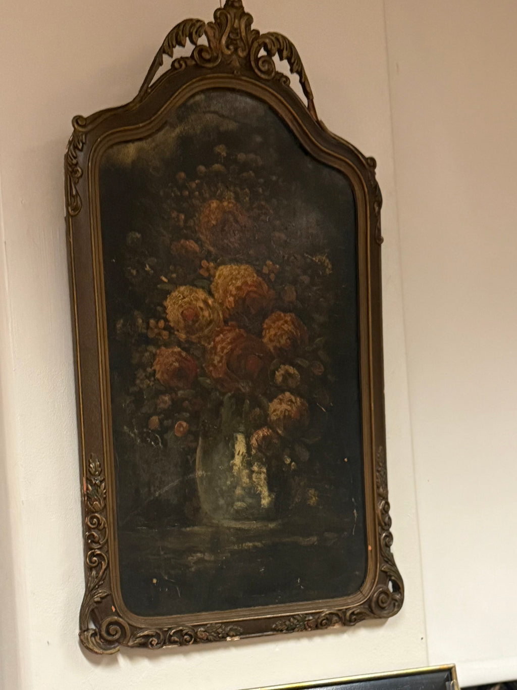 Antique Floral Still Life Oil Painting