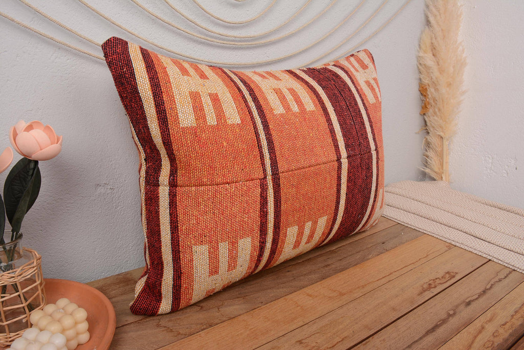 Antique Kilim Patchwork Lumbar Pillow