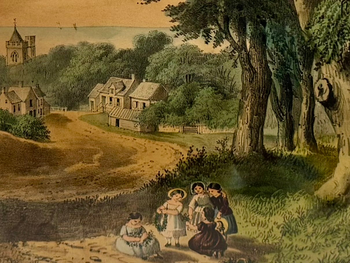 Original Lithograph 'Summer Morning' Fanny Palmer, Currier & Ives