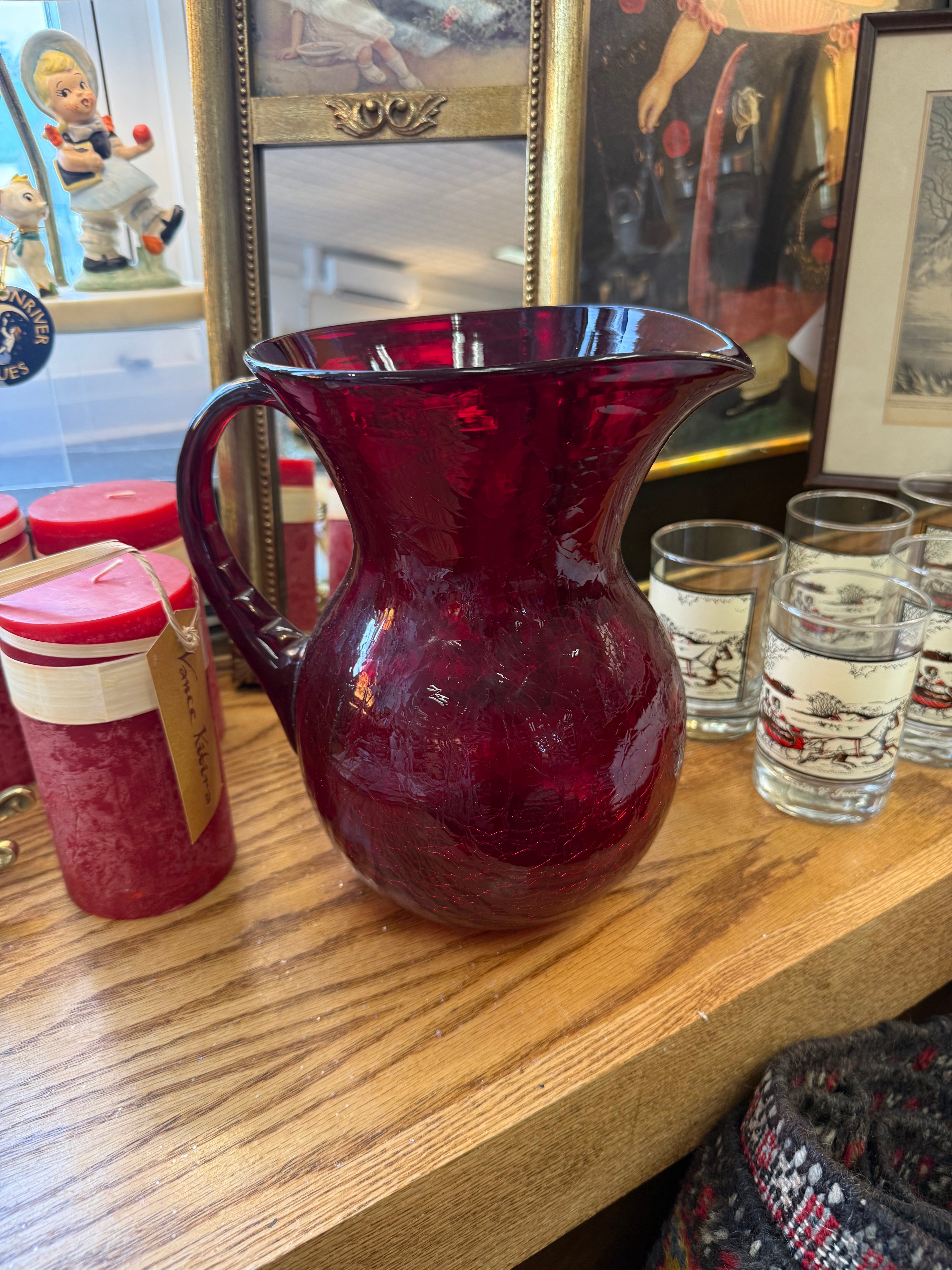 Red Glass Pitcher