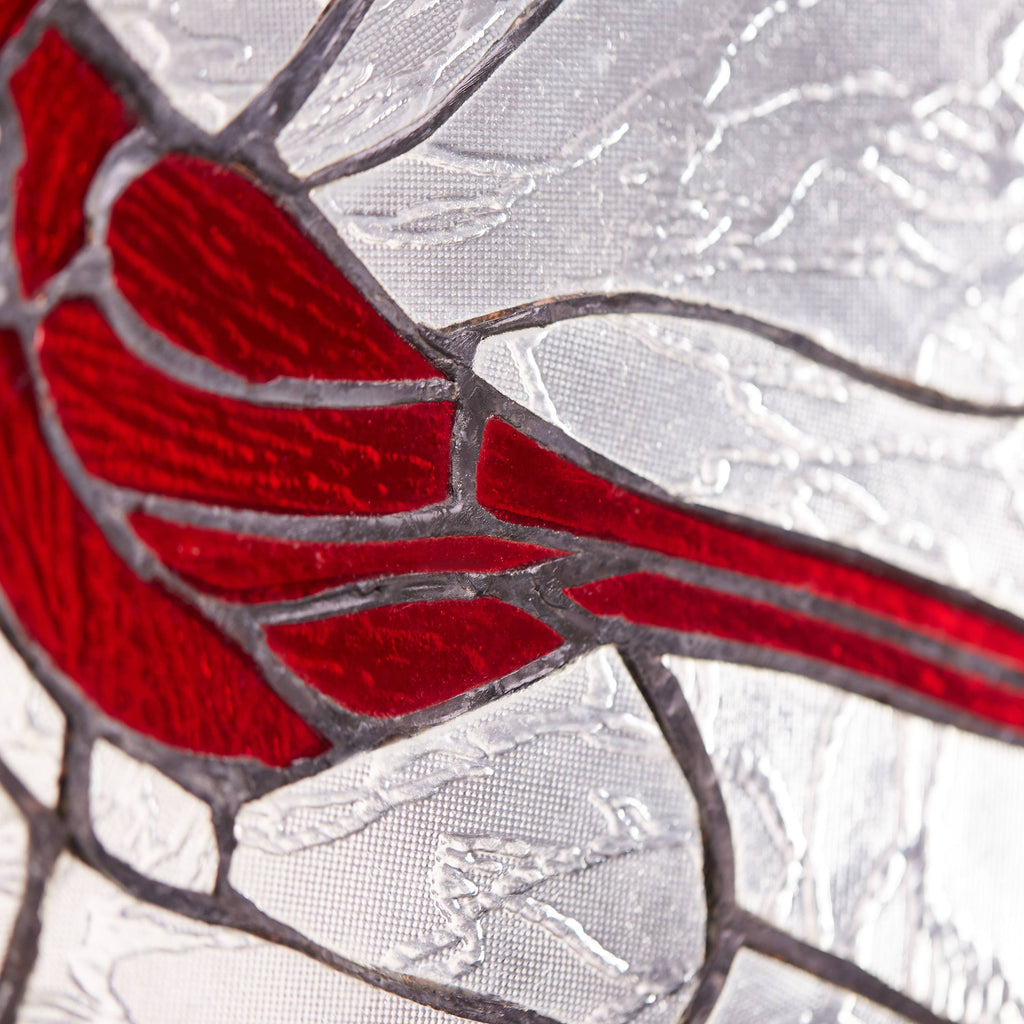 Cardinal Red Stained Glass Window Panel