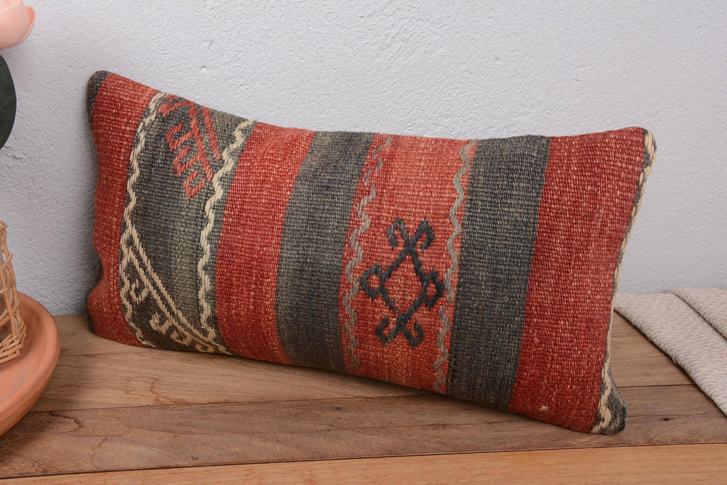 Vintage Turkish Kilim Lumbar Pillow