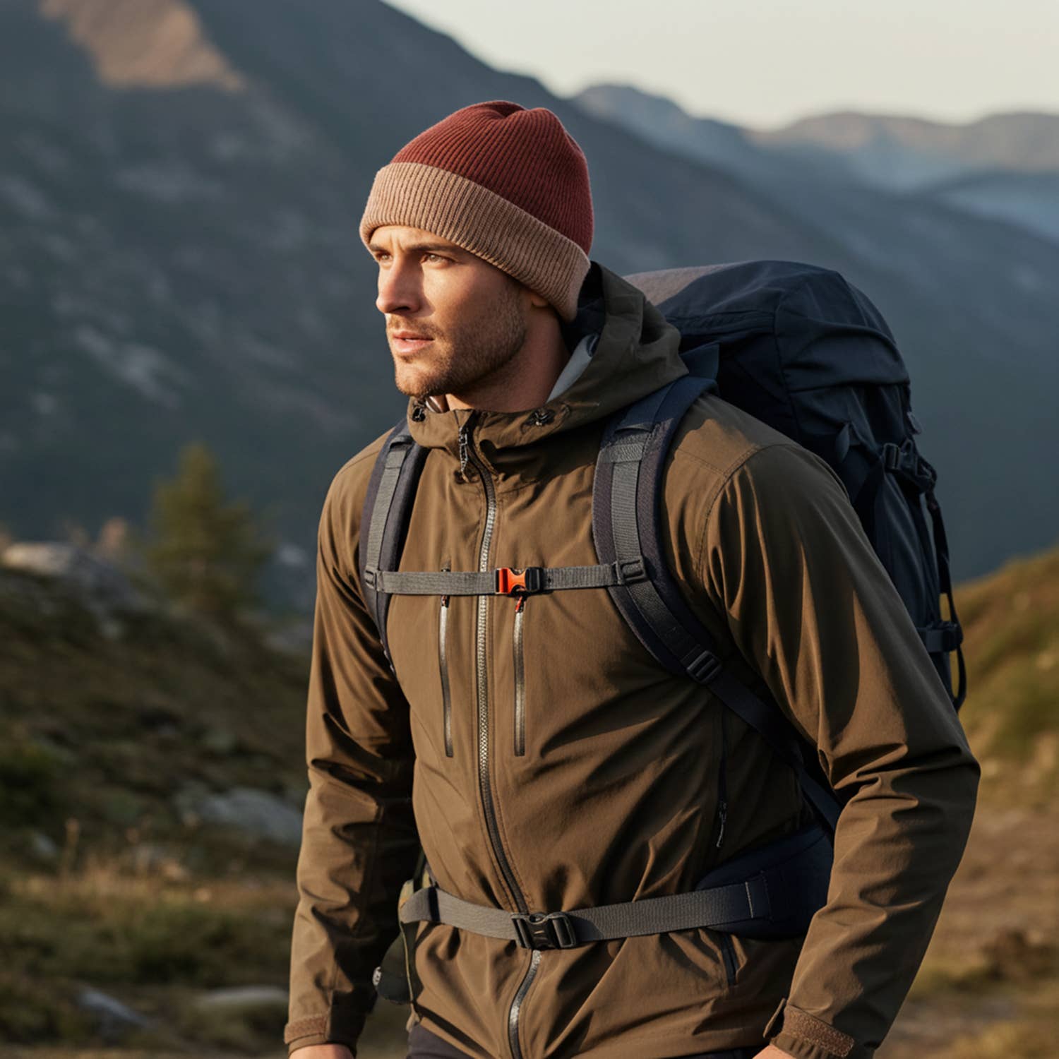 Beanie - Rev Rib - Terracotta