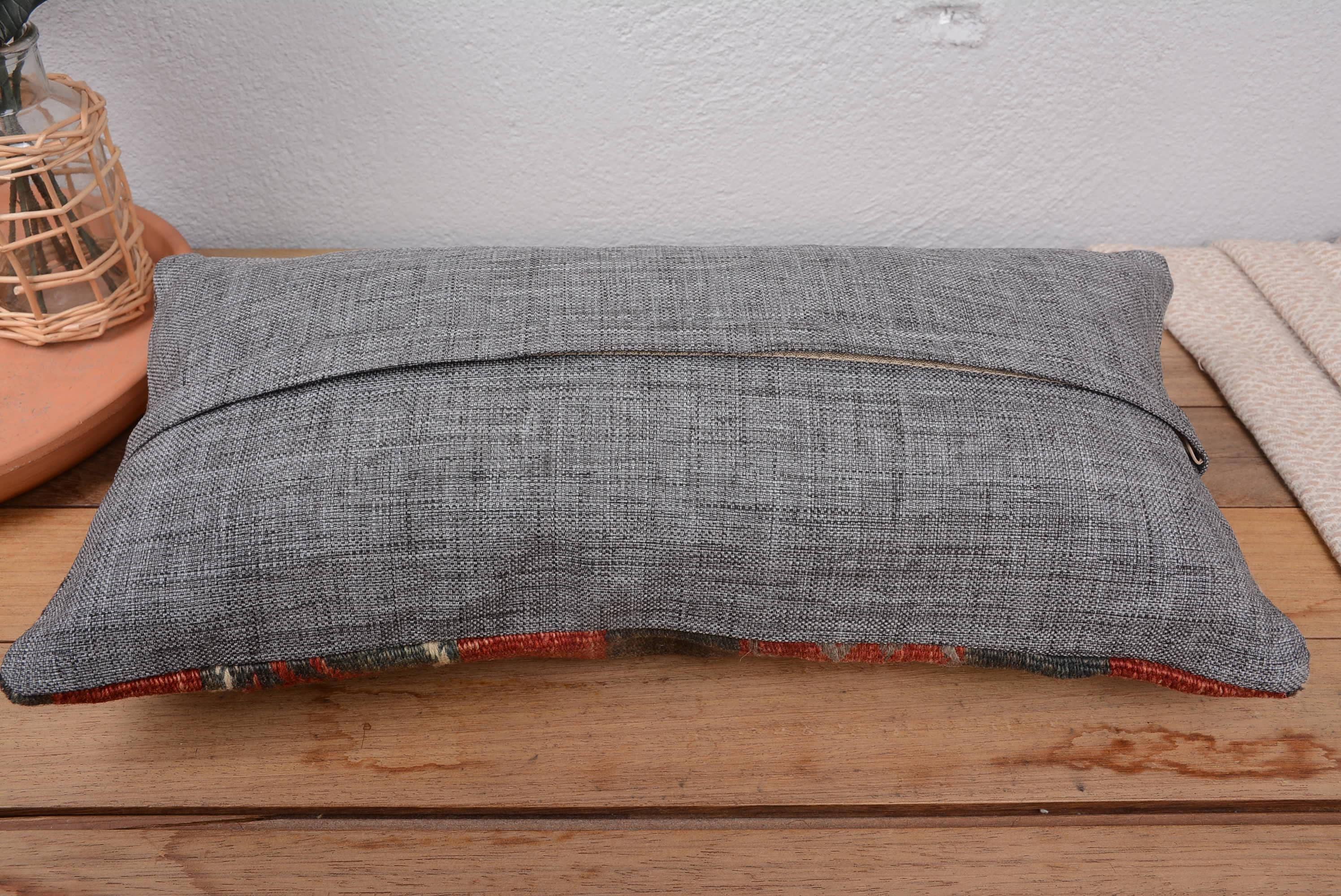 Vintage Turkish Kilim Lumbar Pillow