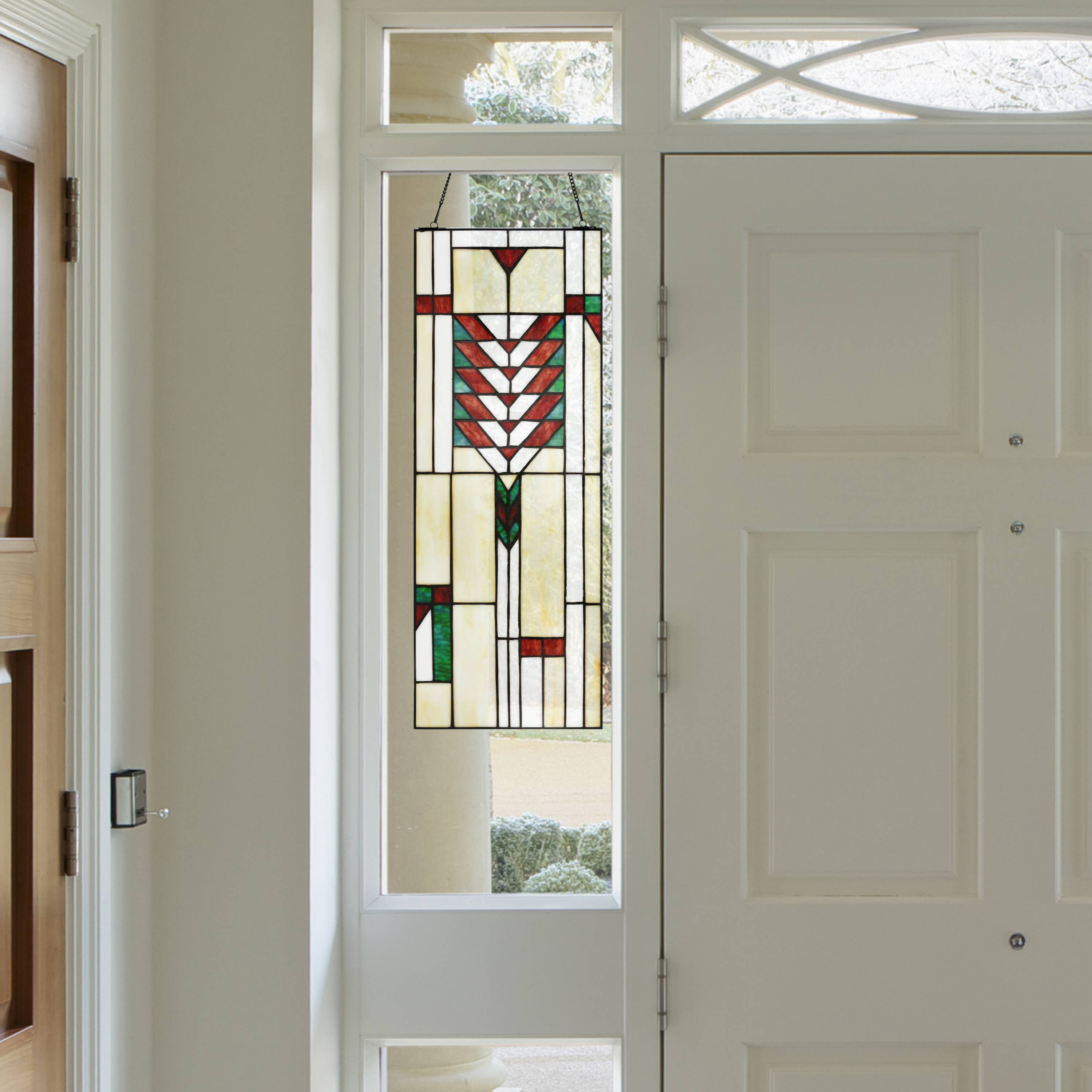 Declan Ivory Stained Glass Window Panel