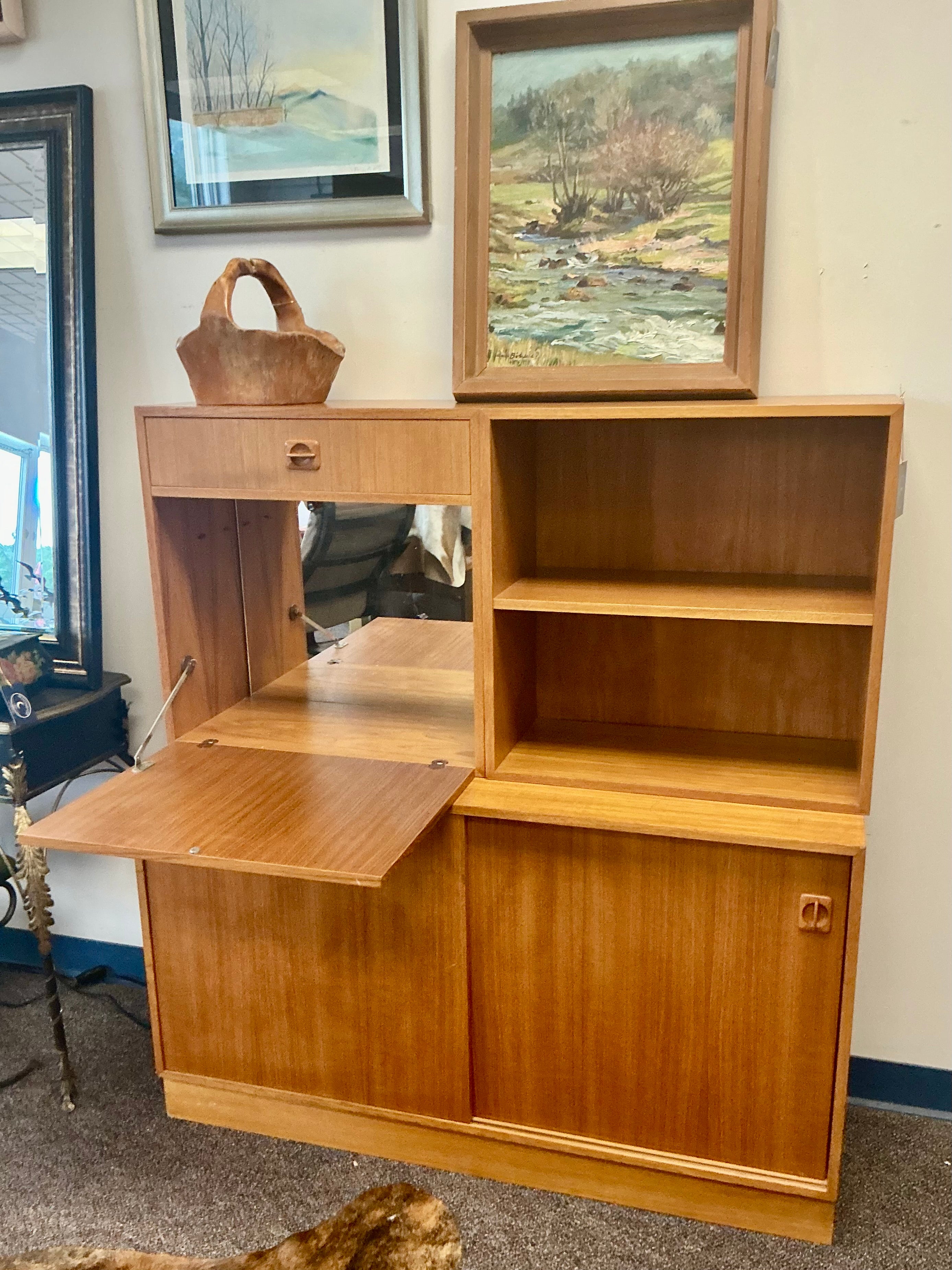 Scandinavian Three-Piece Desk/Shelf Wall Unit