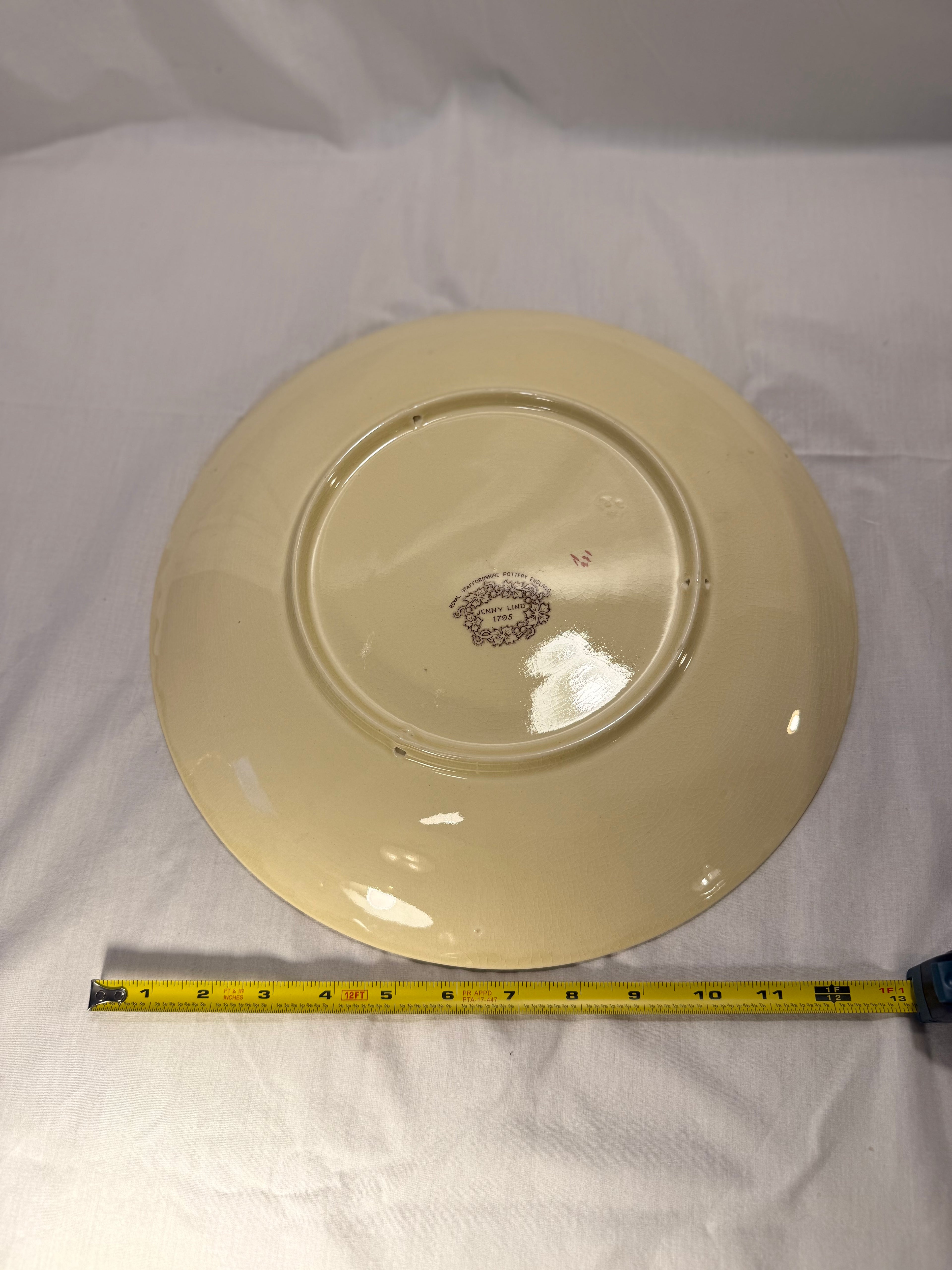 Jenny Lind Royal Straffordshire Round Wall Plate