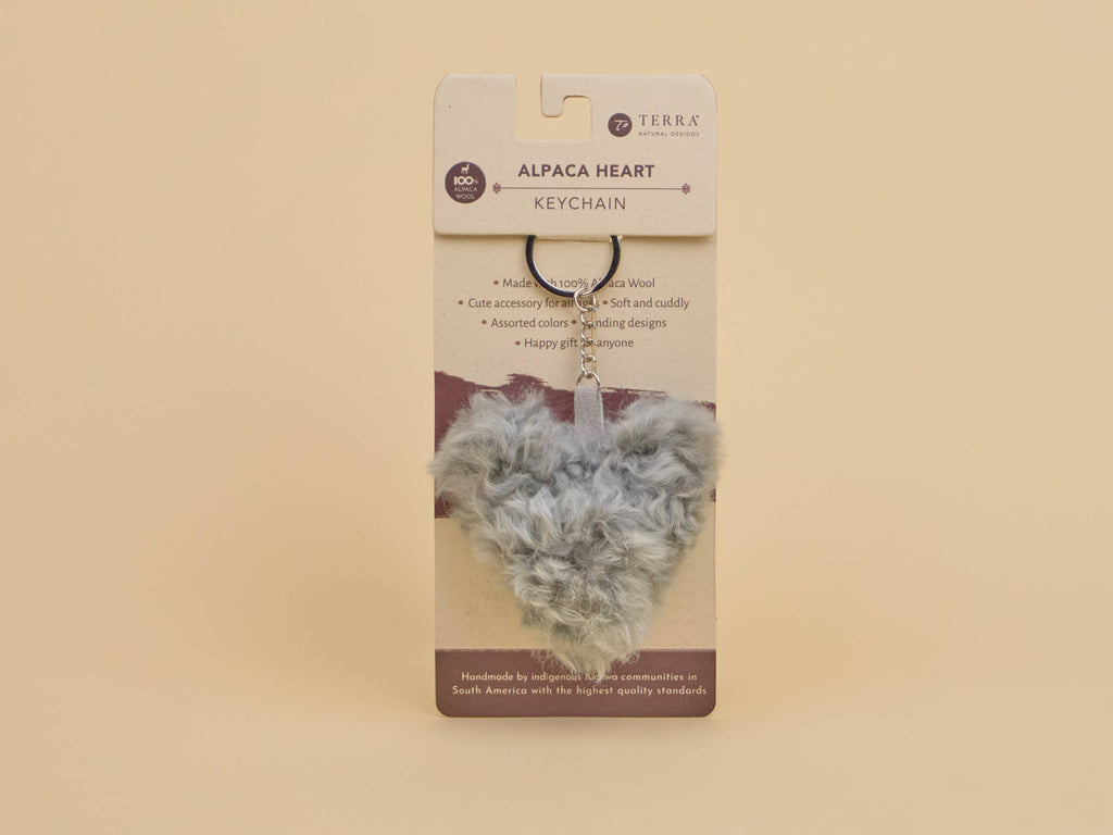 Alpaca Heart Keychain