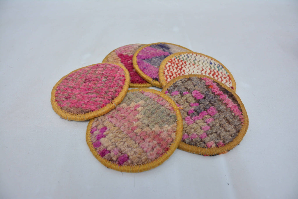 Kitchen Decor Turkish Rug Drink Coaster Handmade Gift
