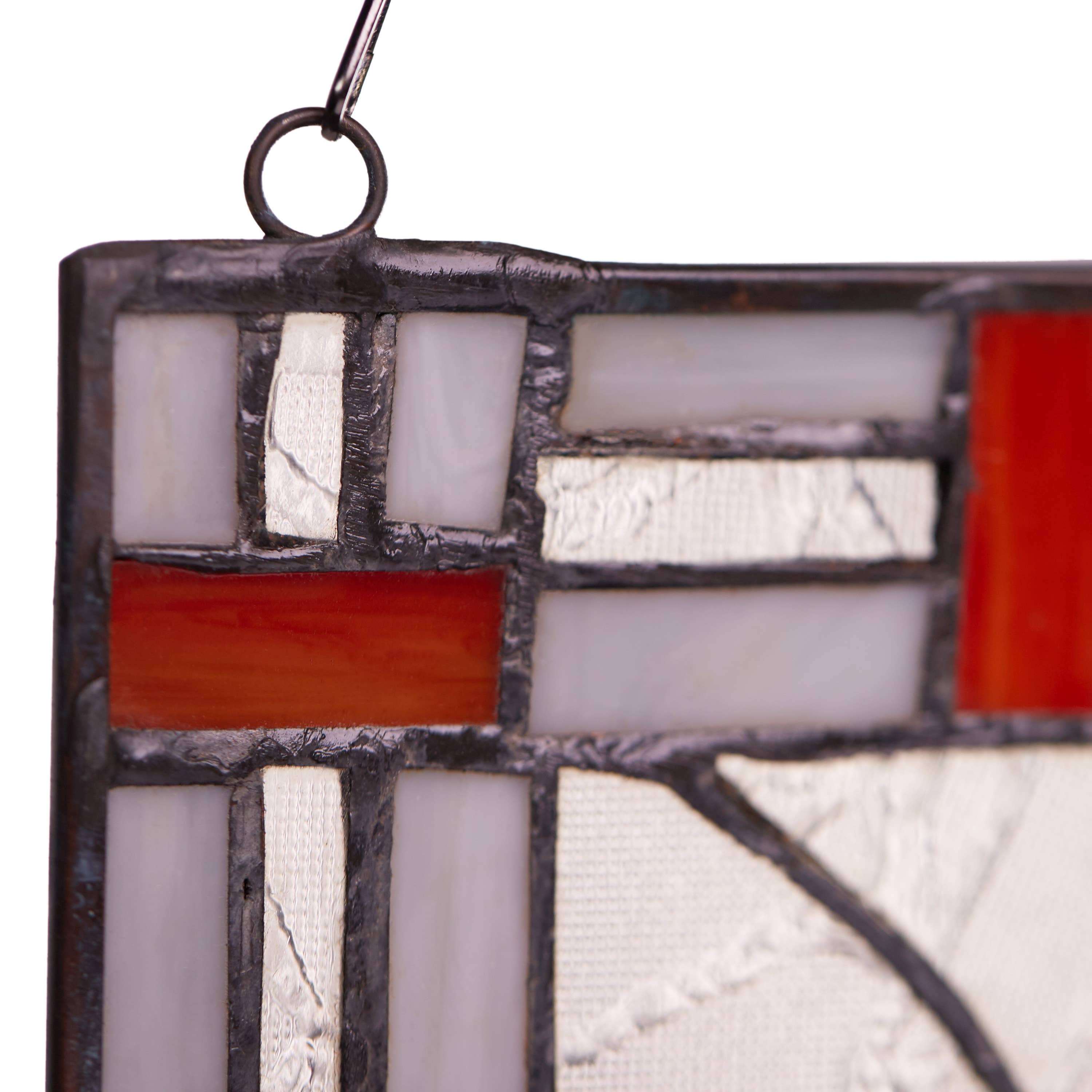 Cardinal Red Stained Glass Window Panel