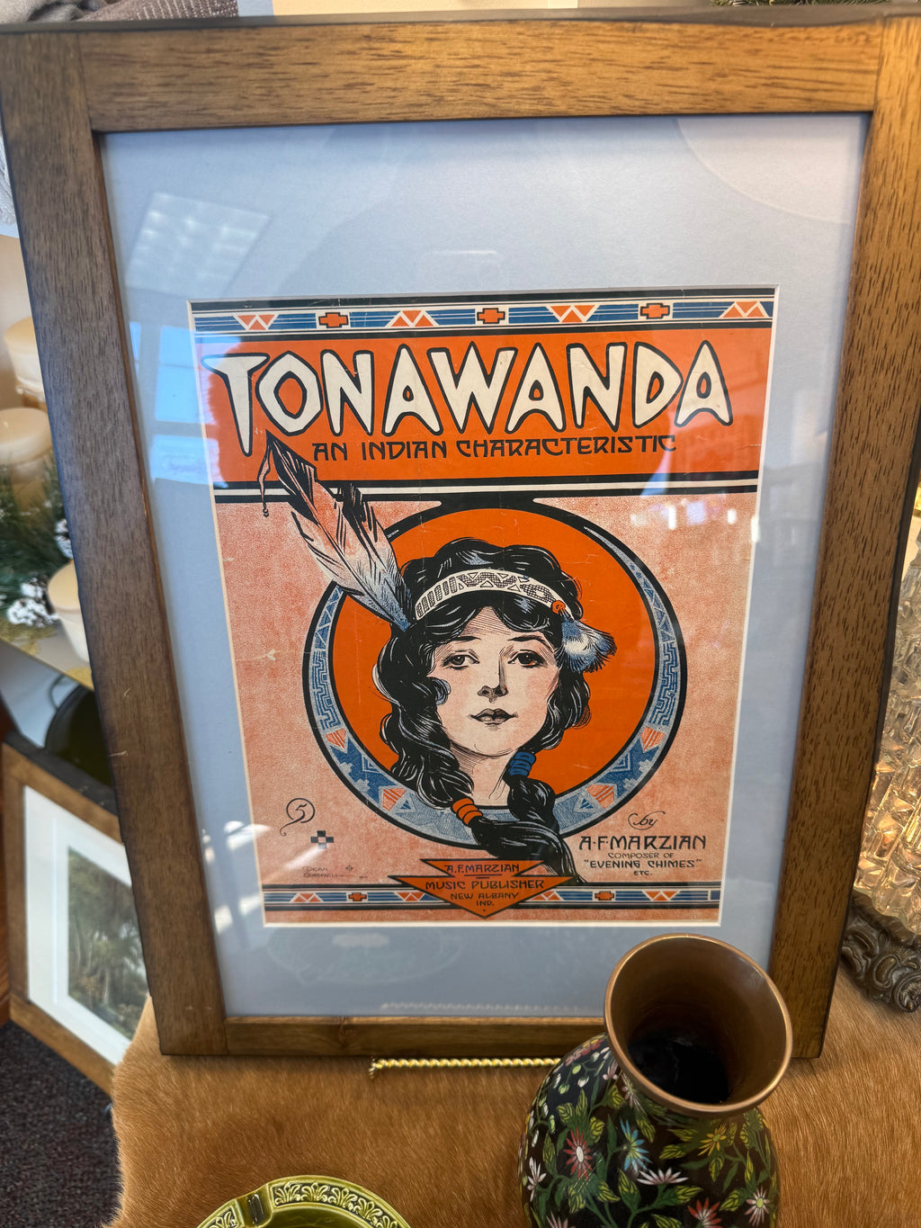 Framed sheet music for "Tonawanda”