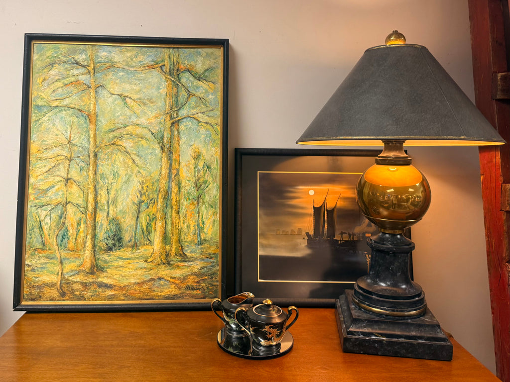 Brass & Marble Table Lamp
