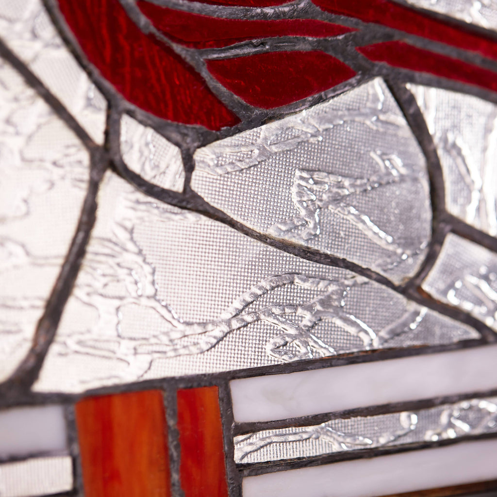 Cardinal Red Stained Glass Window Panel