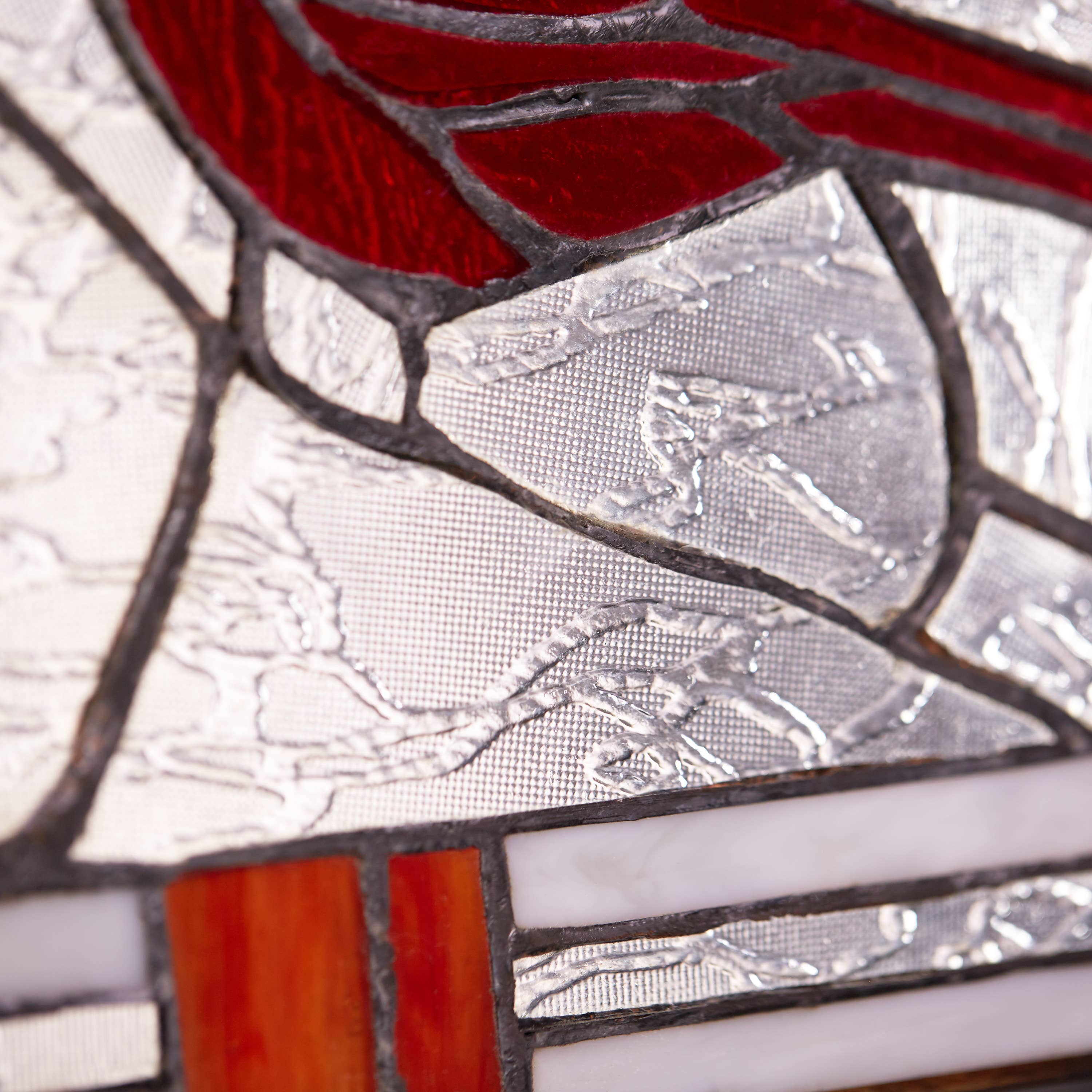 Cardinal Red Stained Glass Window Panel