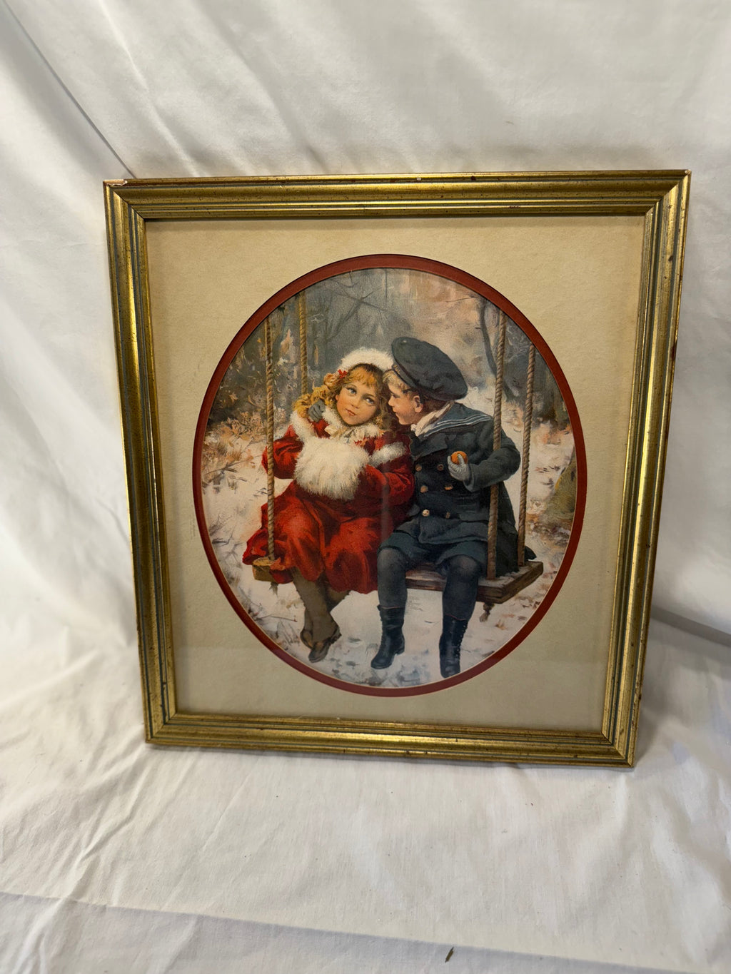 Vintage Framed Christmas Children Print