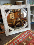 White Wooden Framed Farmhouse Mirror