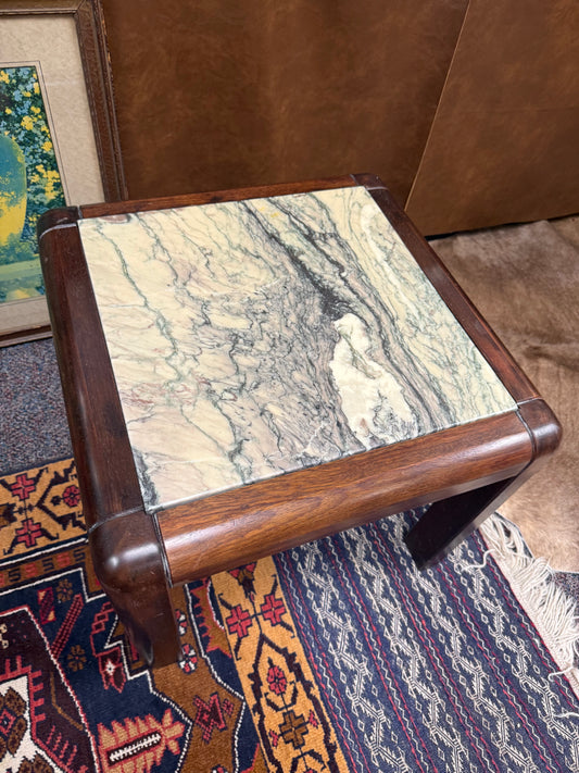 Trioh-Mobler Danish Rosewood Table w/Inset Light Marble