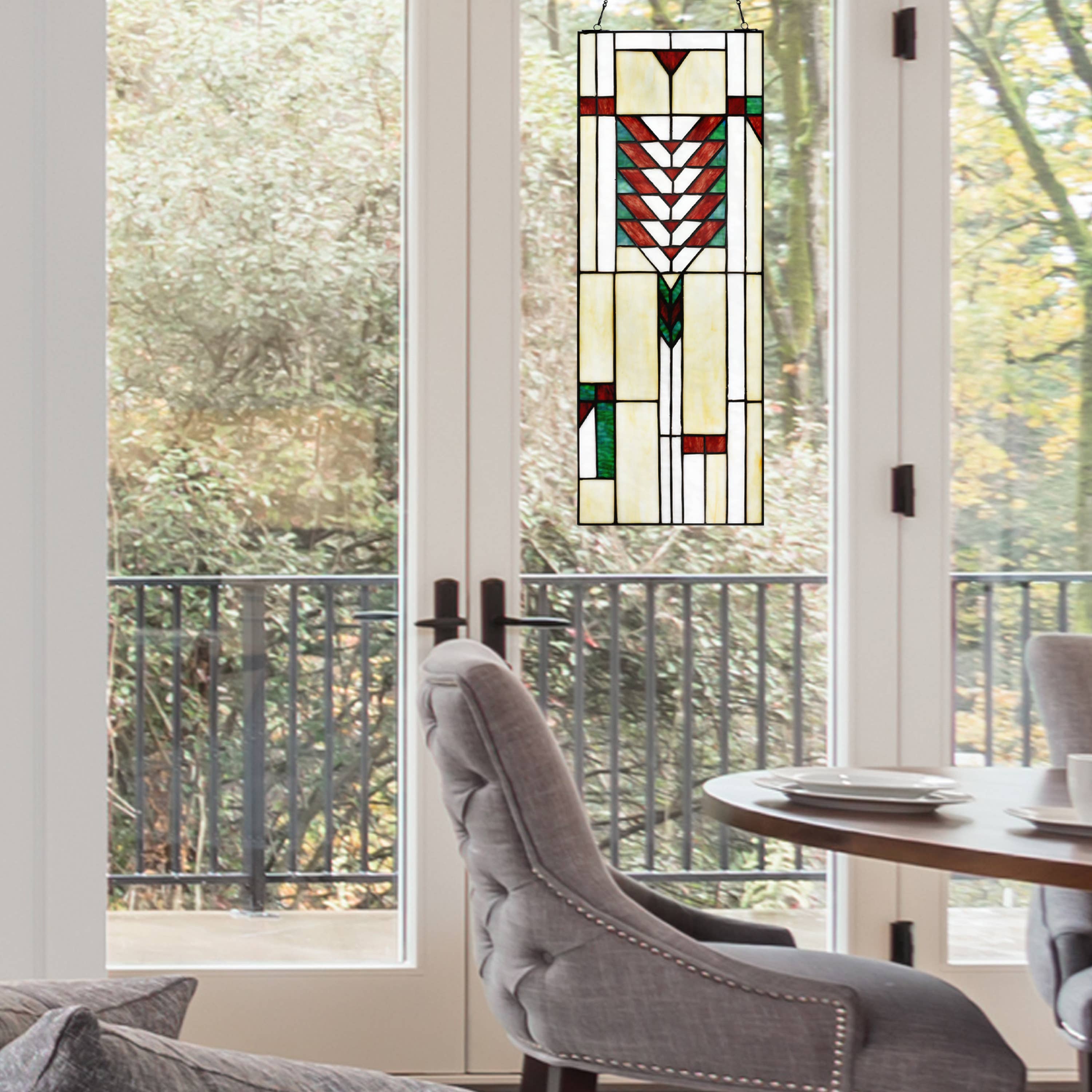 Declan Ivory Stained Glass Window Panel