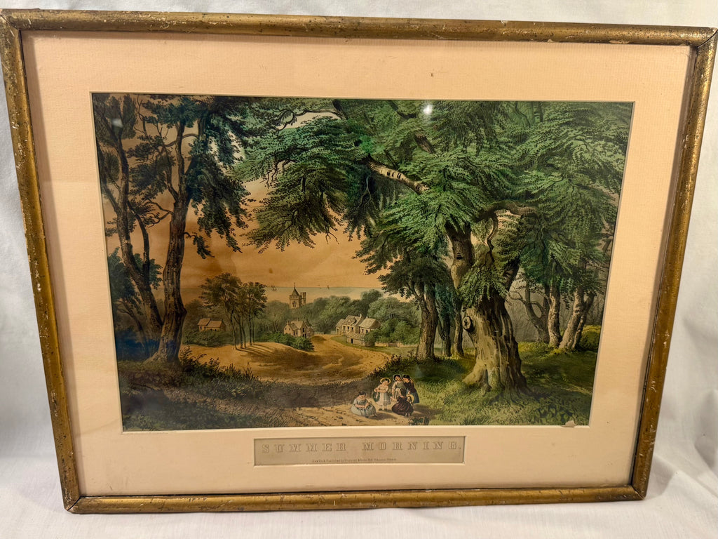 Original Lithograph 'Summer Morning' Fanny Palmer, Currier & Ives