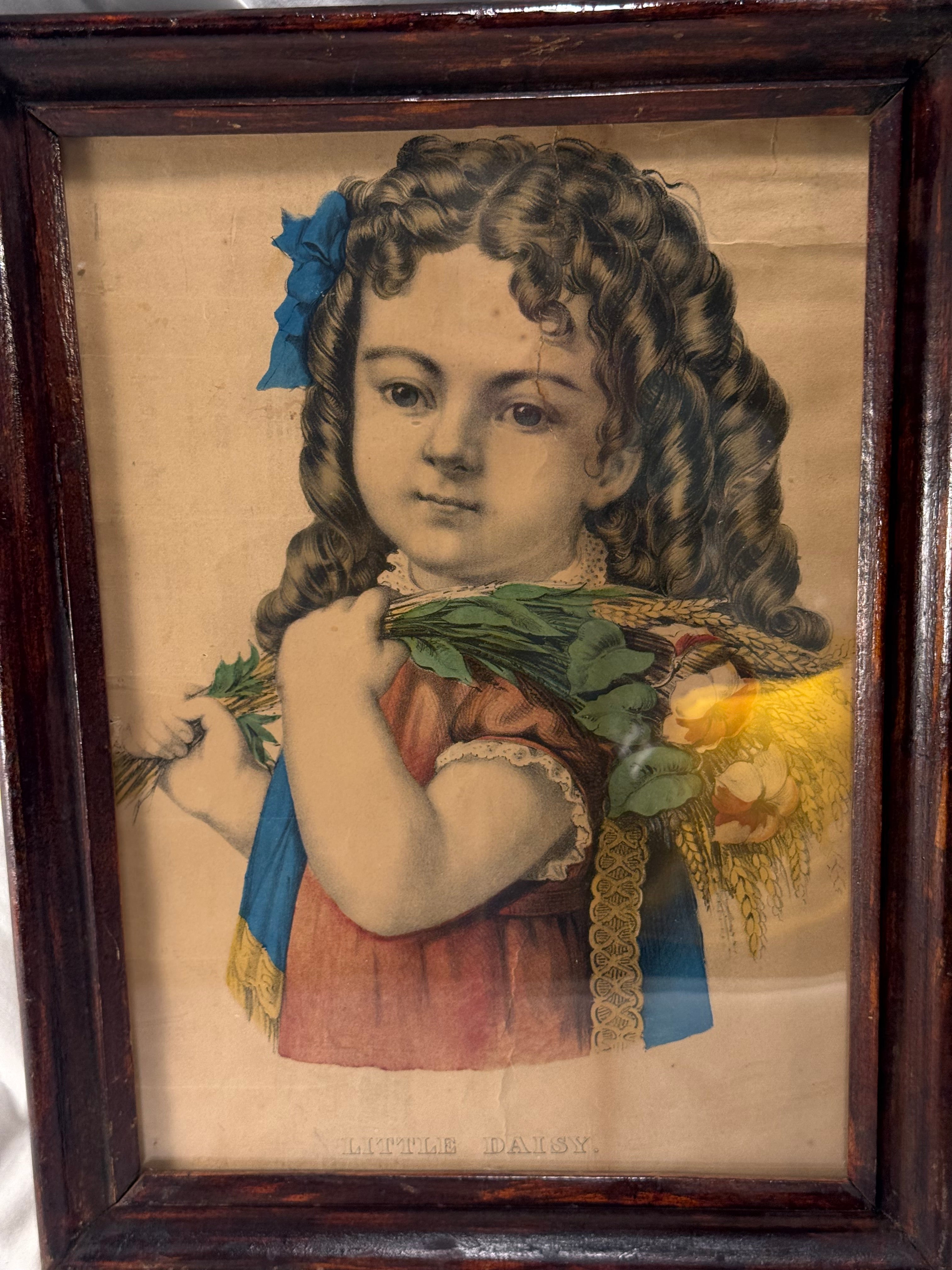 Antique Currier & Ives  "Little Daisy” - Original Lithograph