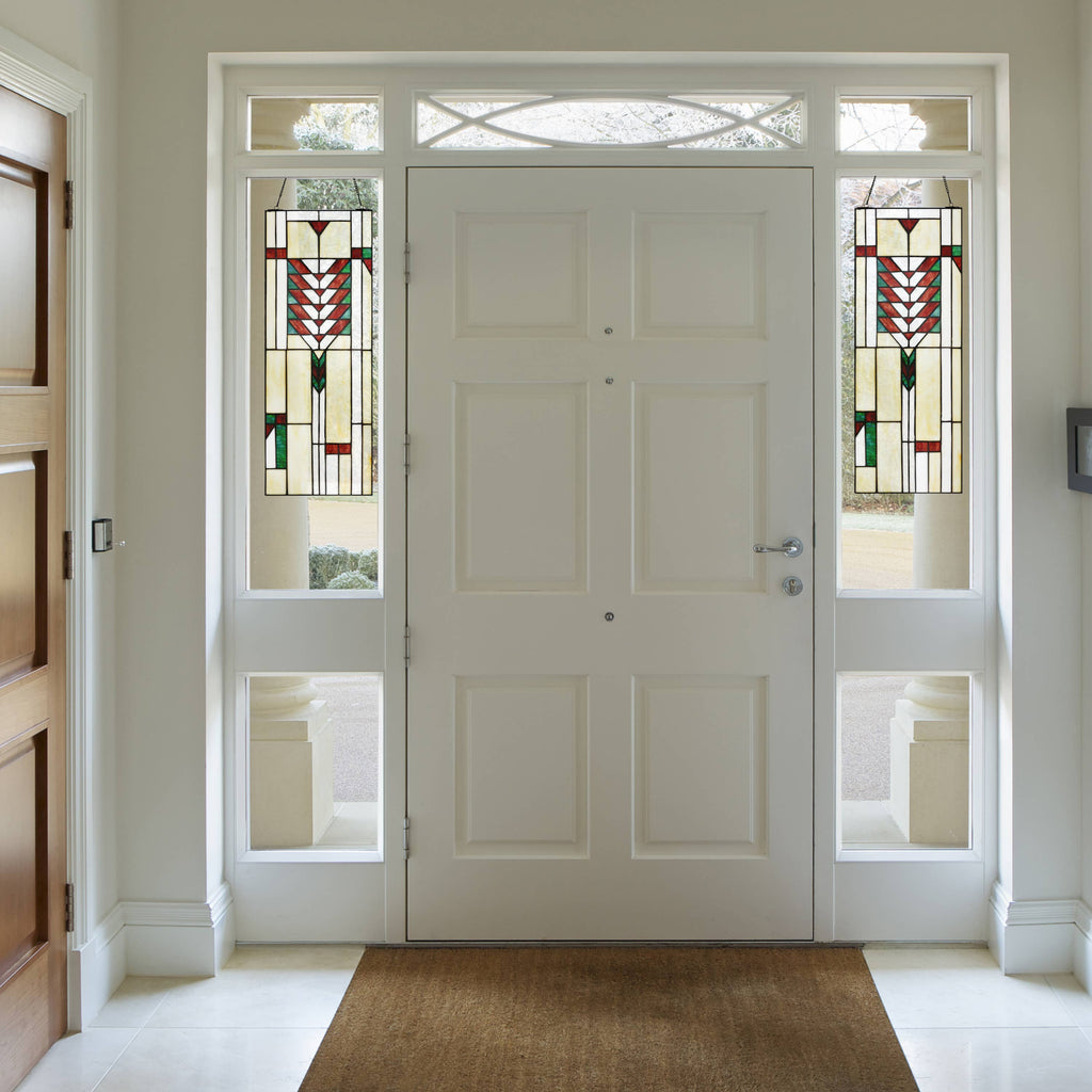 Declan Ivory Stained Glass Window Panel