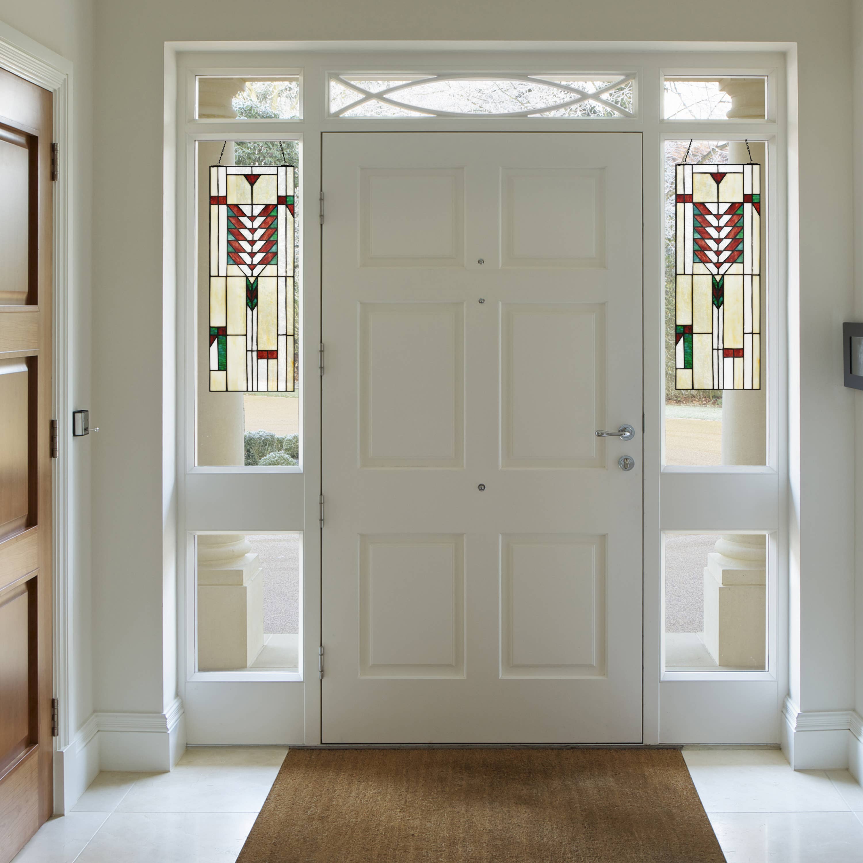 Declan Ivory Stained Glass Window Panel