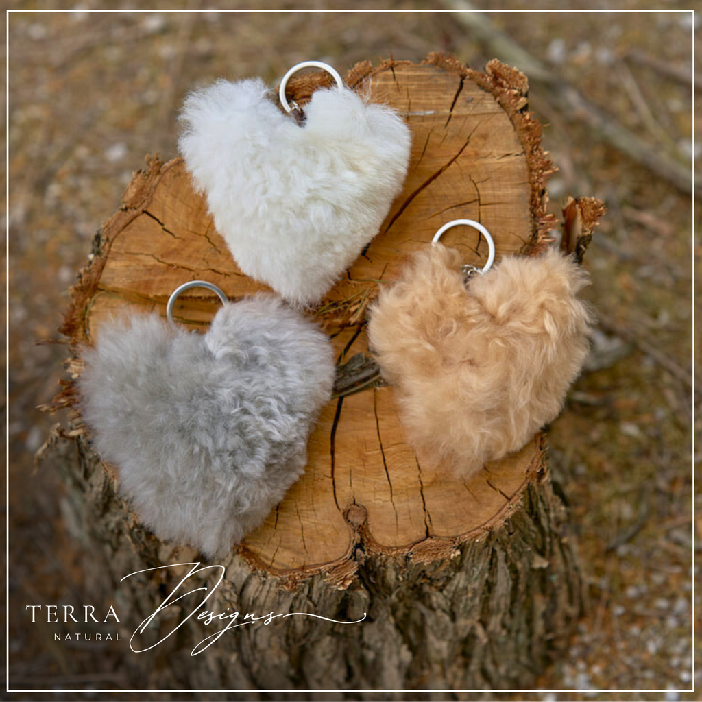 Alpaca Heart Keychain