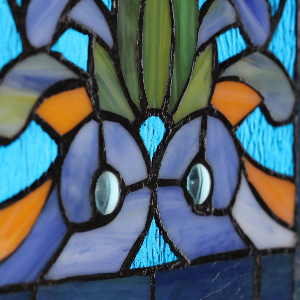 36"H Victorian Stained Glass Window Panel