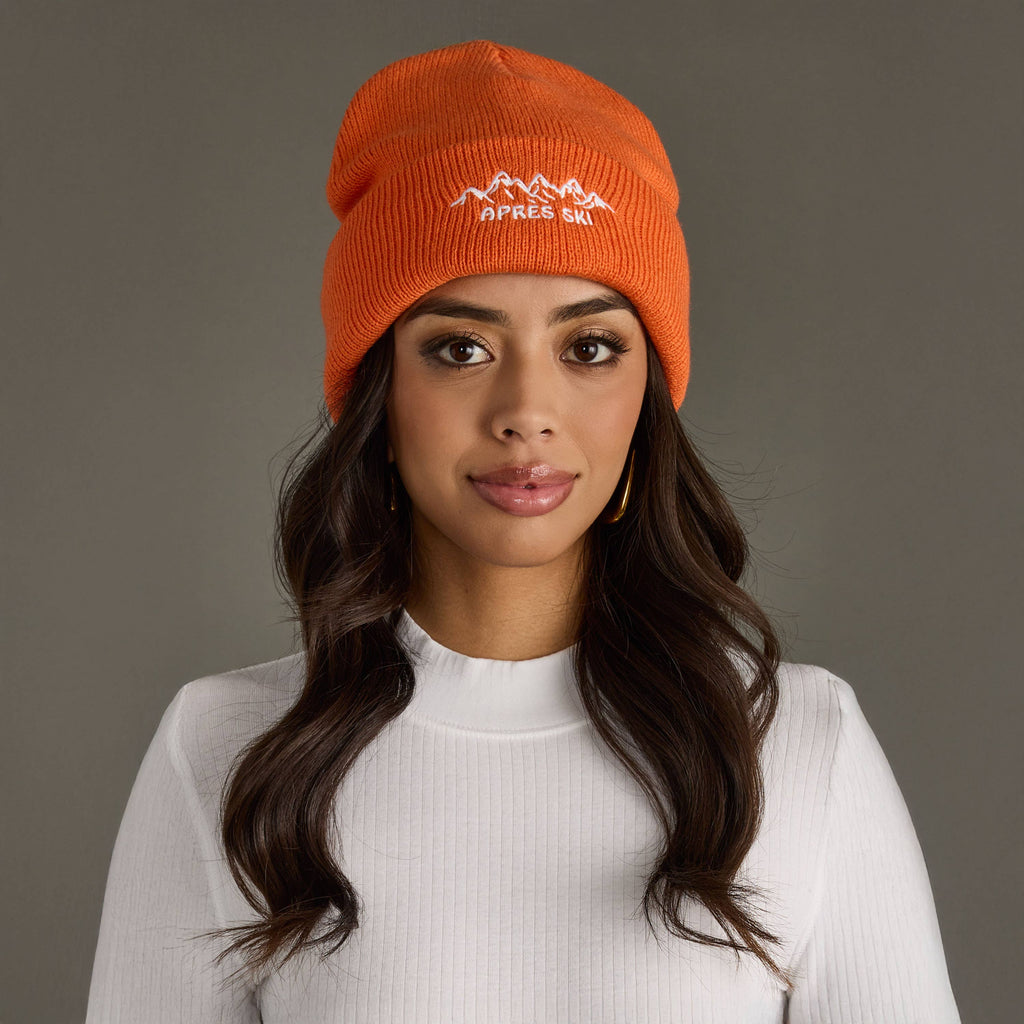 Orange Apres Ski Knit Beanie