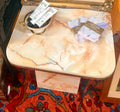 Faux Pink Marble Side Table