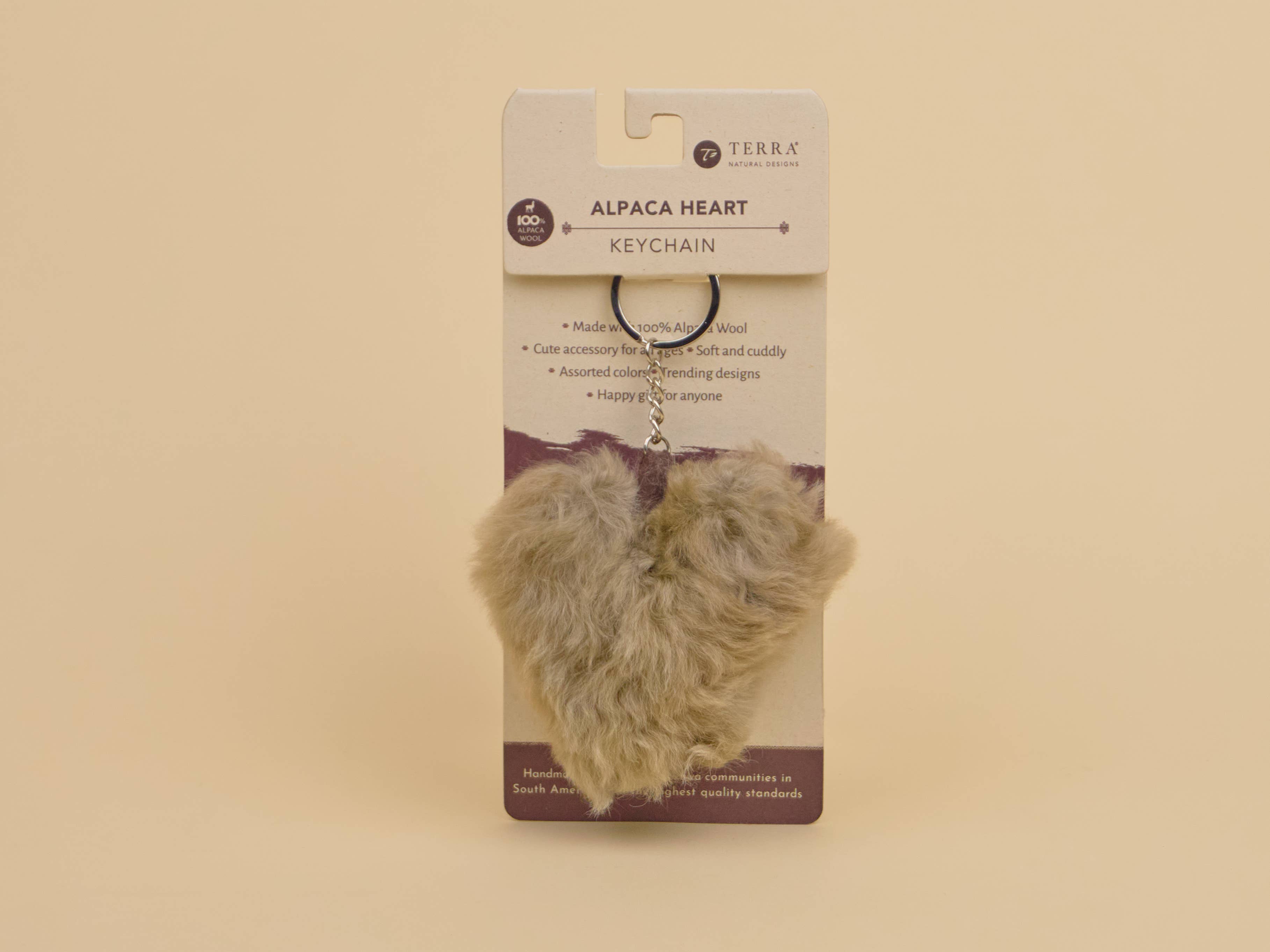 Alpaca Heart Keychain