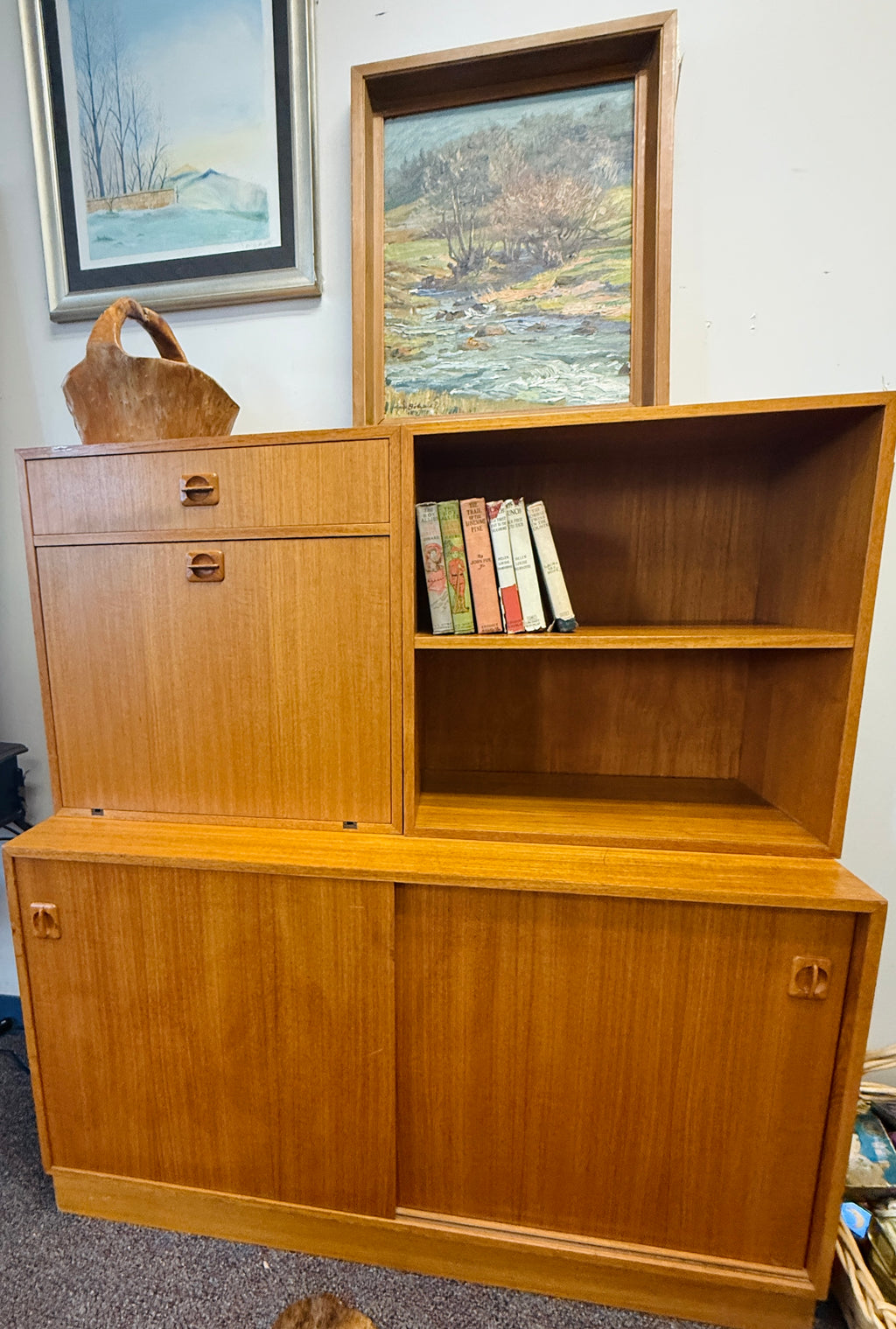 Scandinavian Three-Piece Desk/Shelf Wall Unit