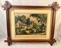 Currier & Ives 'The Old Oaken Bucket' - Original Lithograph Antique Frame