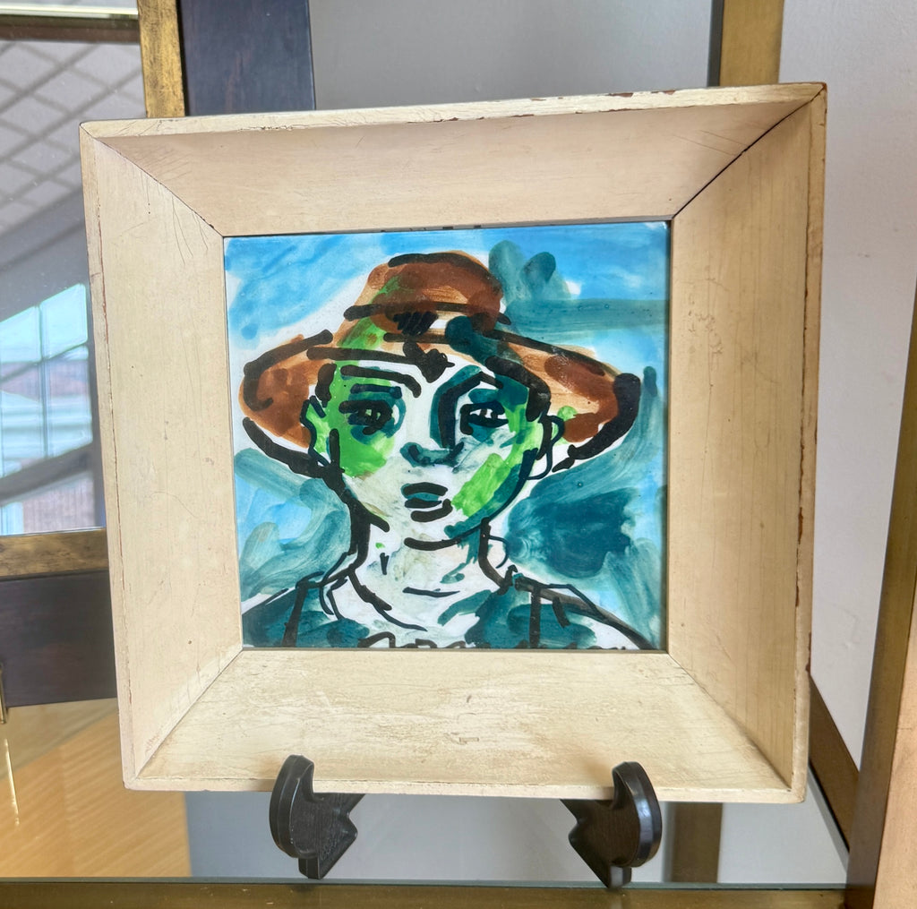 Hand-Painted Framed Tile